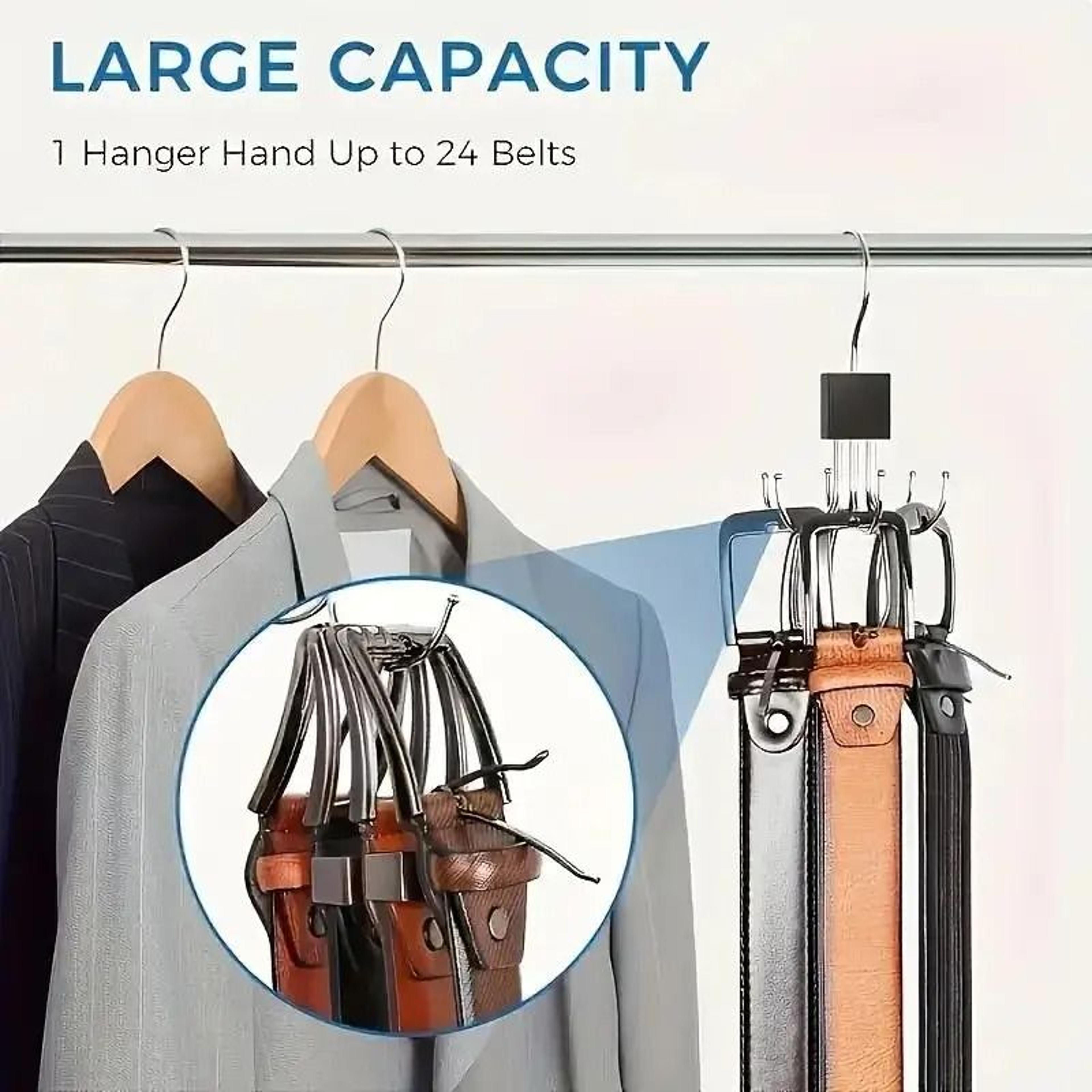 Rotating Wood  Multipurpose Hanger  SpaceSaving Organizer For Belts Ties  Accessories 1