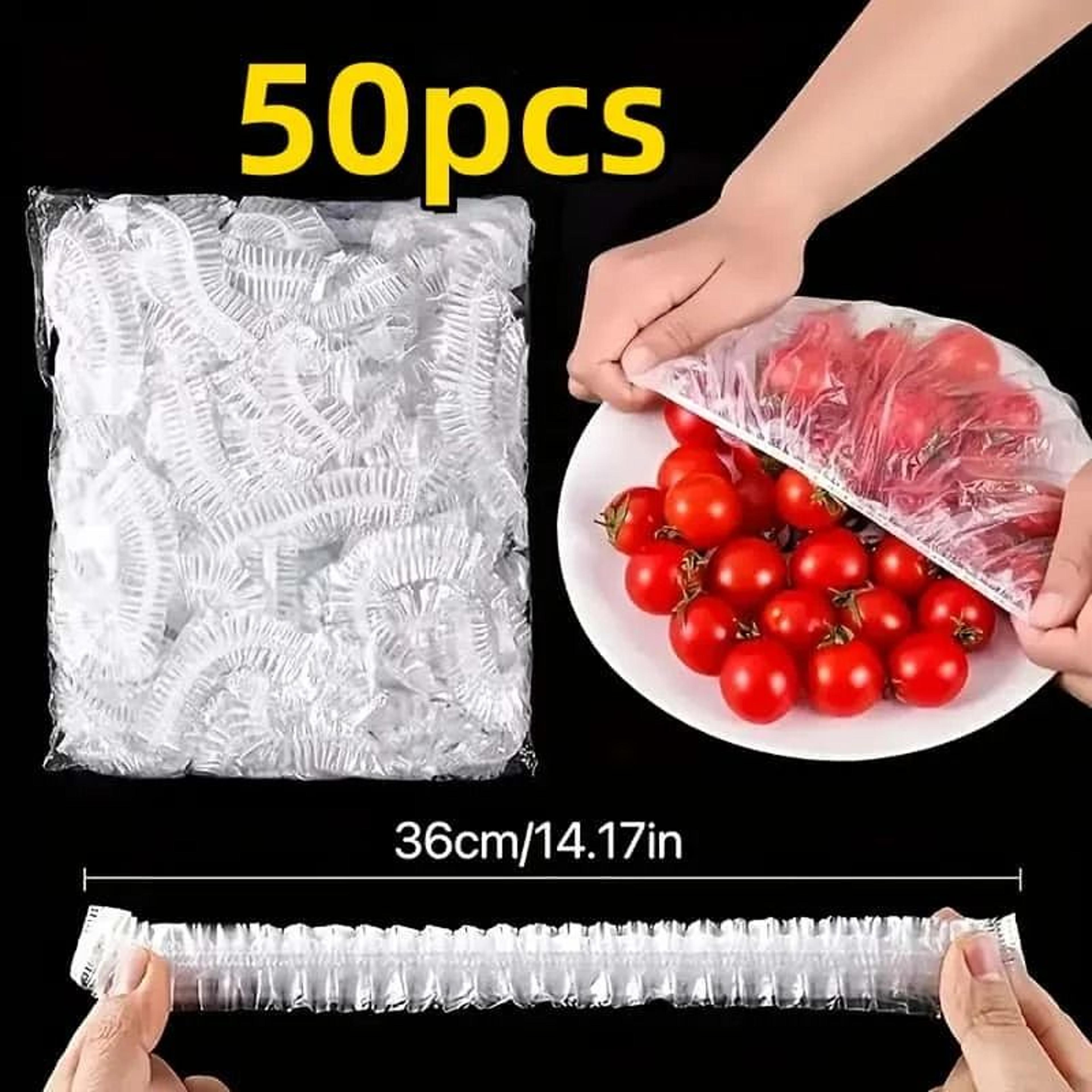 50pcs Reusable PE Elastic Food Covers  Stretchable Plastic Lids For Freshness 6