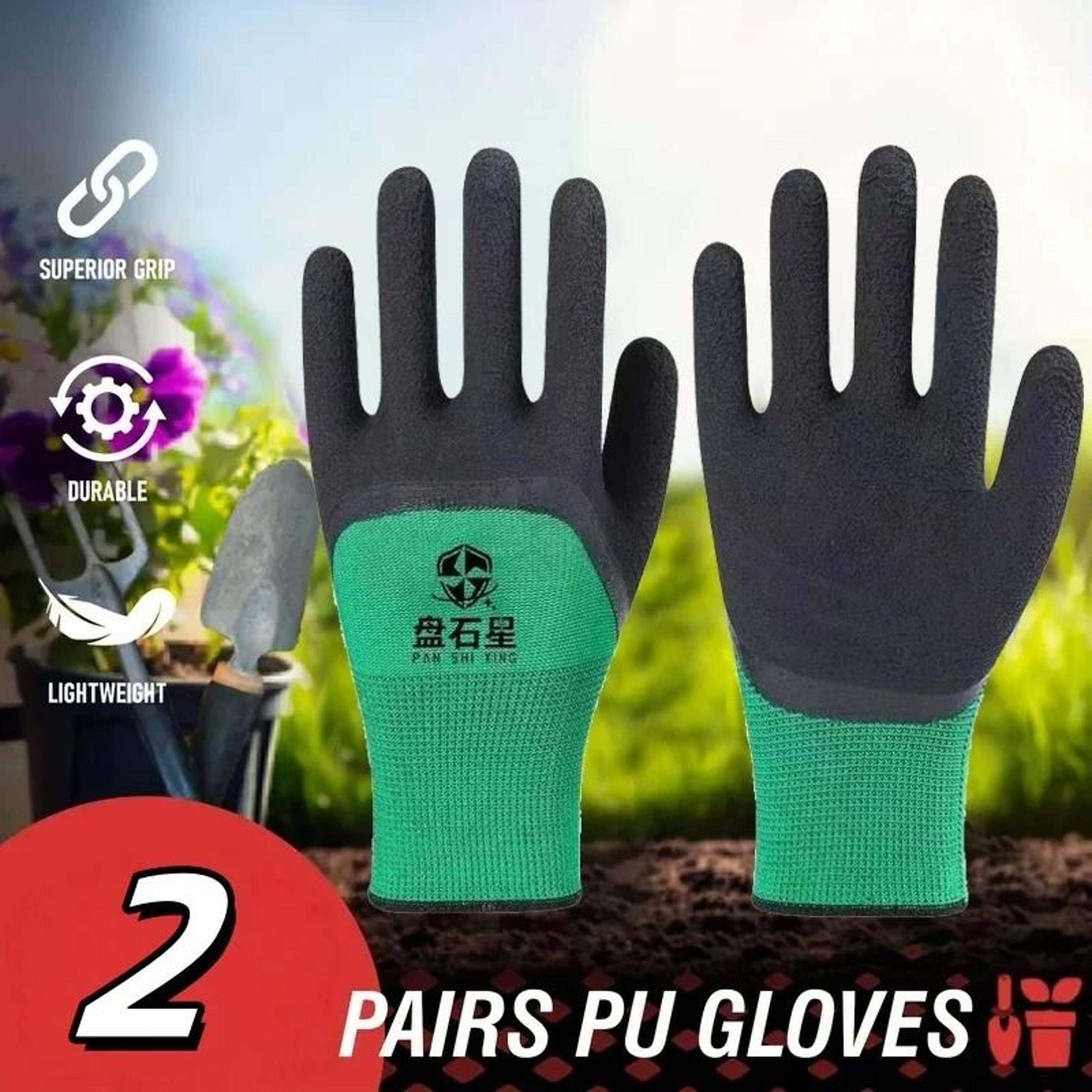 2 Pairs MultiPurpose Utility Gloves  NonSlip  Ergonomic Design For Work  Play 0