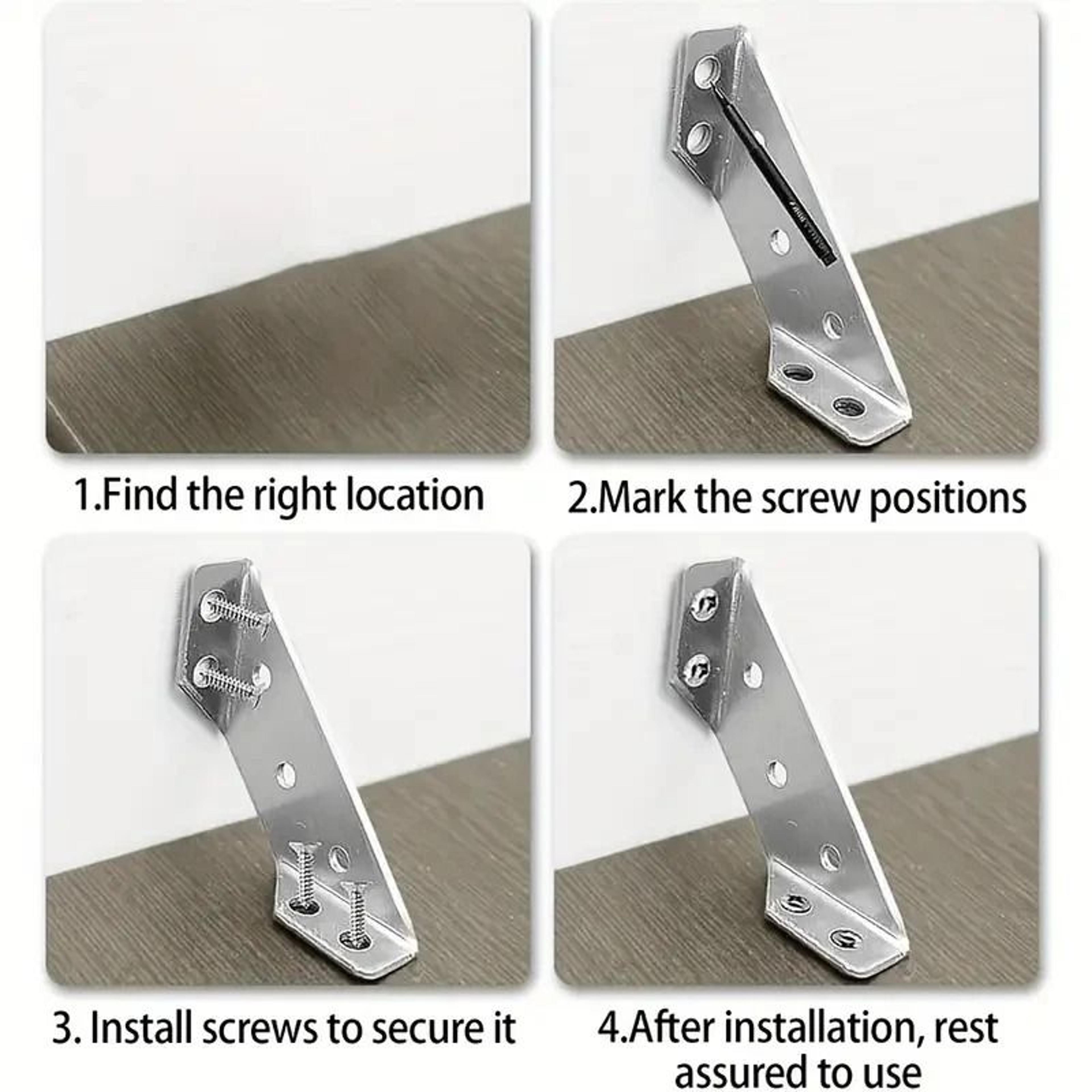 HeavyDuty Stainless Steel Corner Brackets  90 Angle Support For Furniture 3