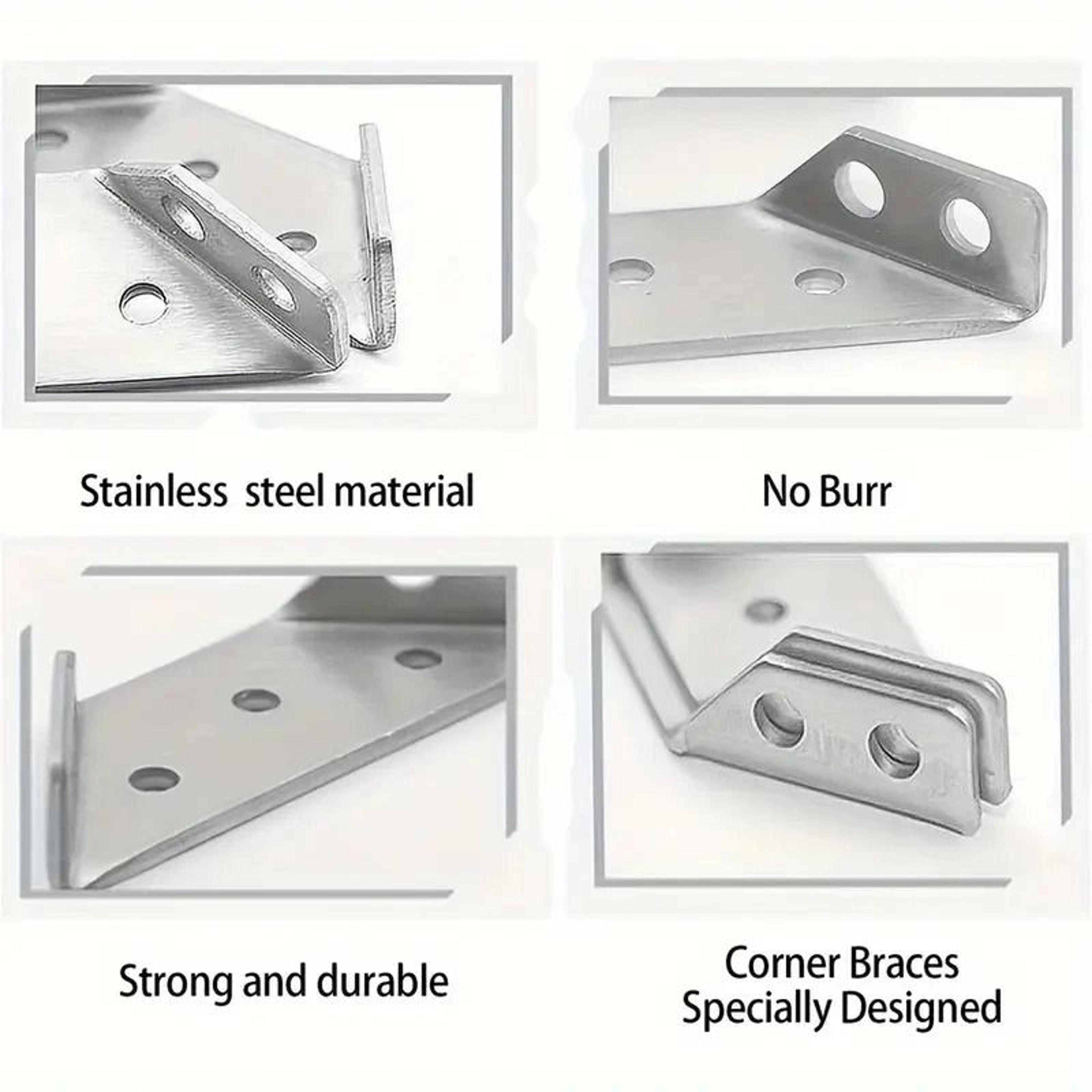 HeavyDuty Stainless Steel Corner Brackets  90 Angle Support For Furniture 4