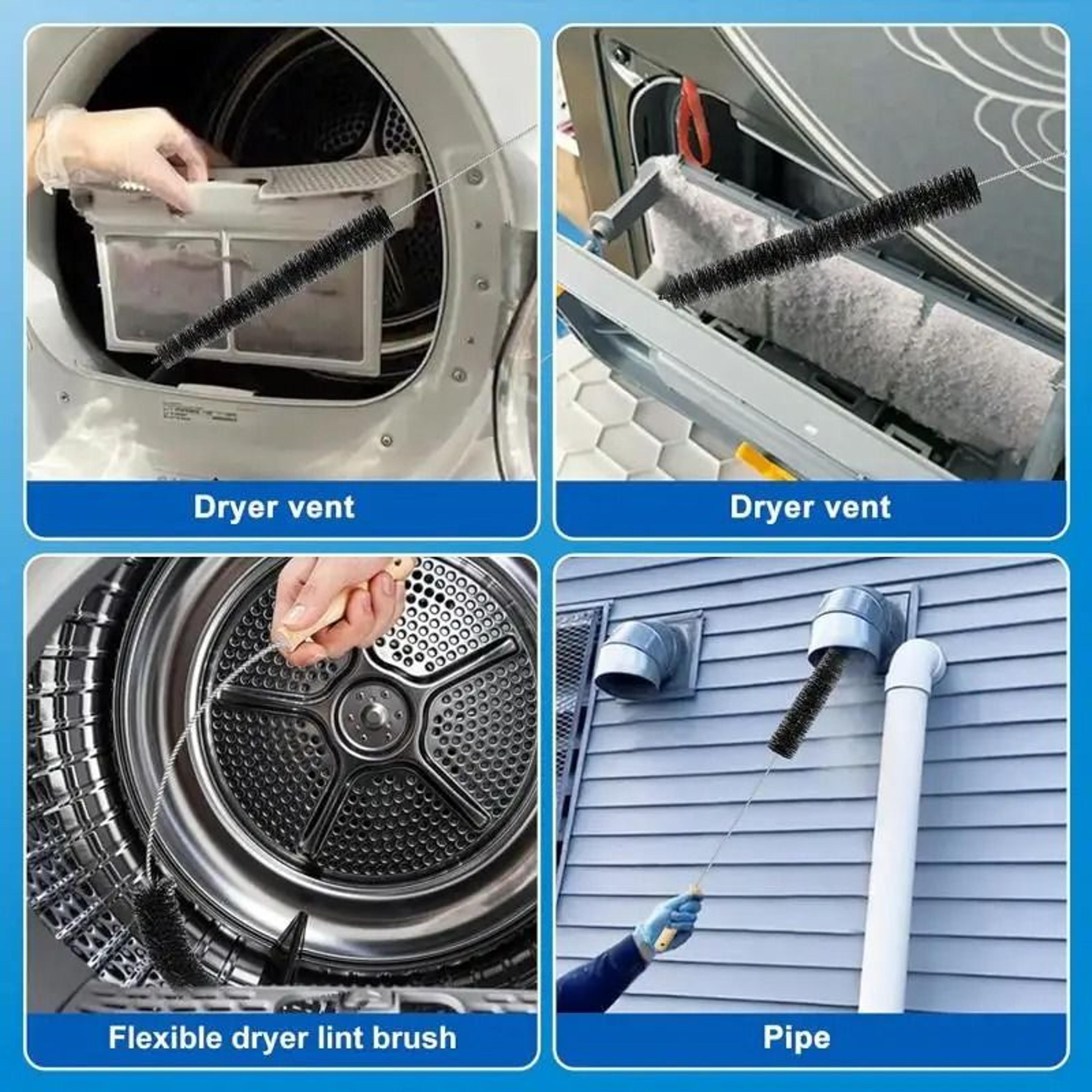 2Pack 3in1 Dryer Vent Cleaner Kit  HeavyDuty Lint  Crevice Brush Set 4