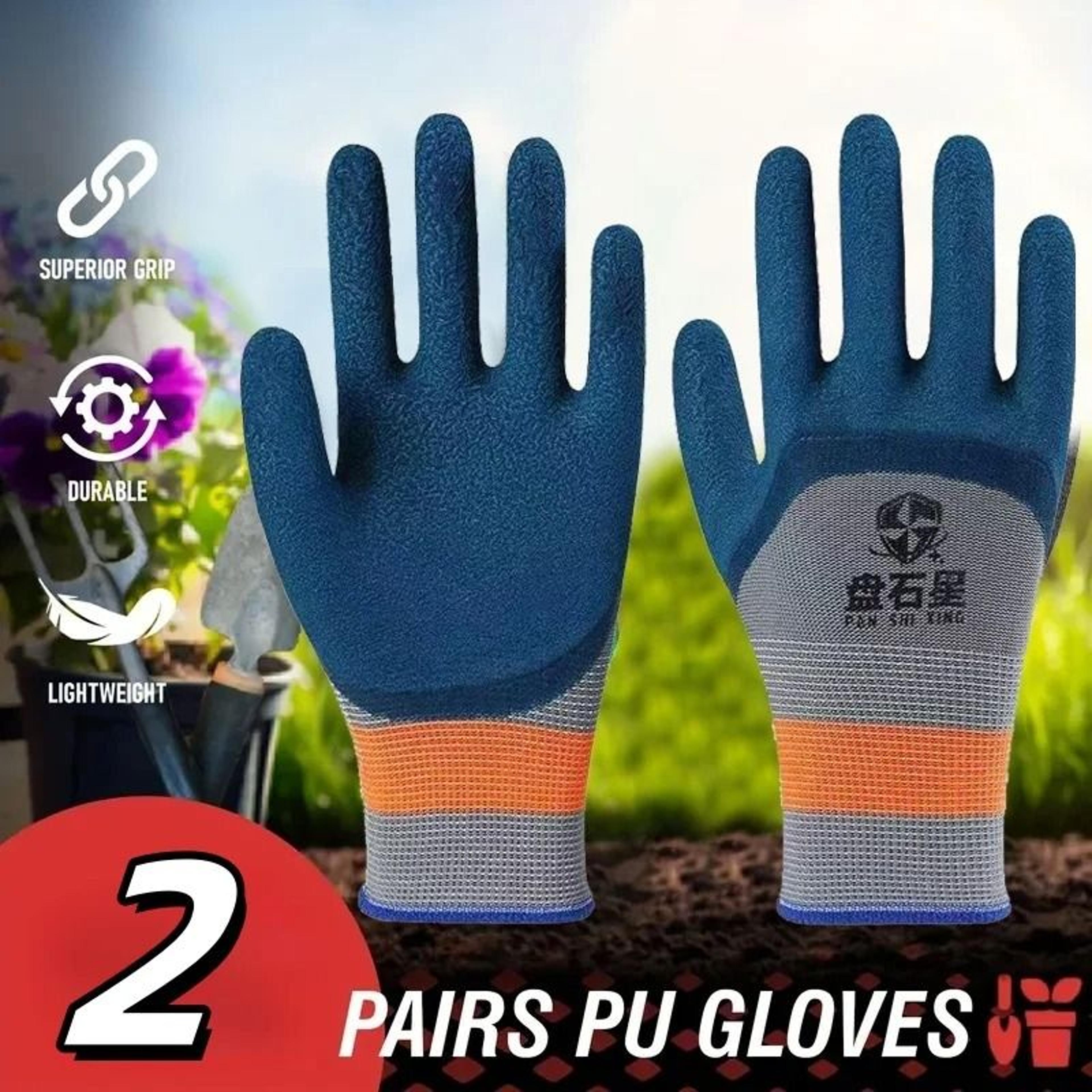 2 Pairs MultiPurpose Utility Gloves  NonSlip Ergonomic Design For Work  Play 0