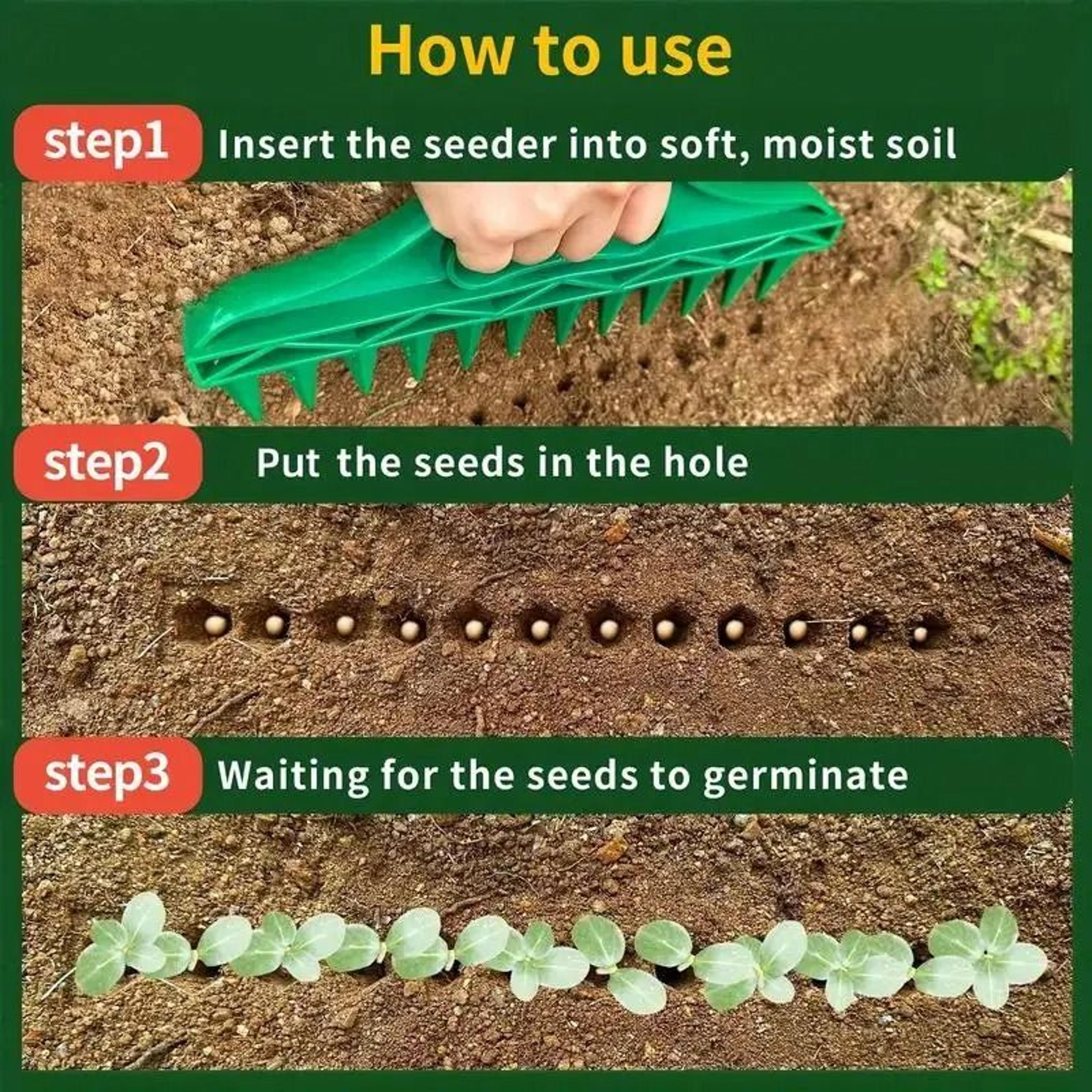 12Hole Quick Seed Planter  HighEfficiency Garden Dibber With Ergonomic Handle 1
