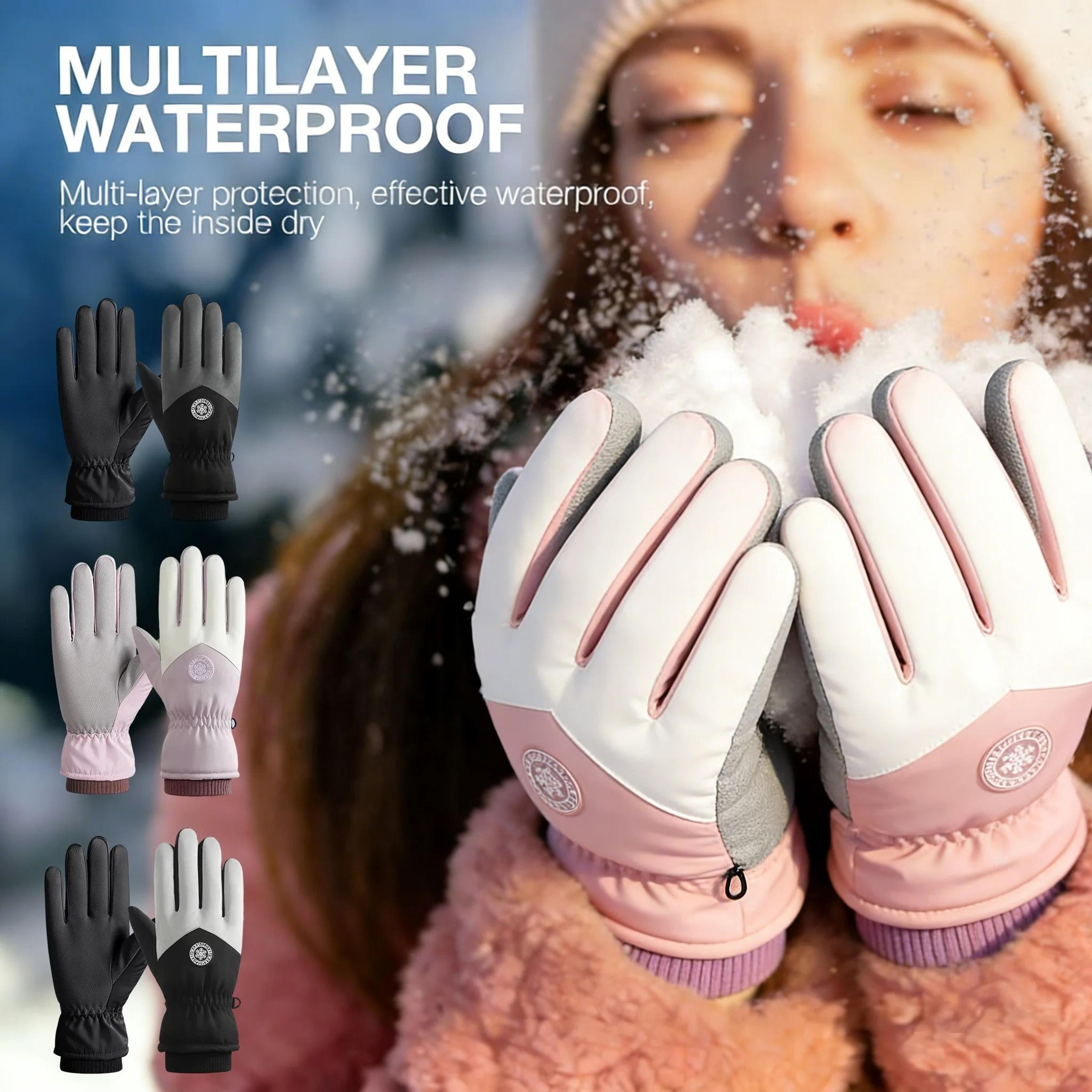Thermal Ski Gloves  Waterproof Touch Screen  Windproof Protection 0