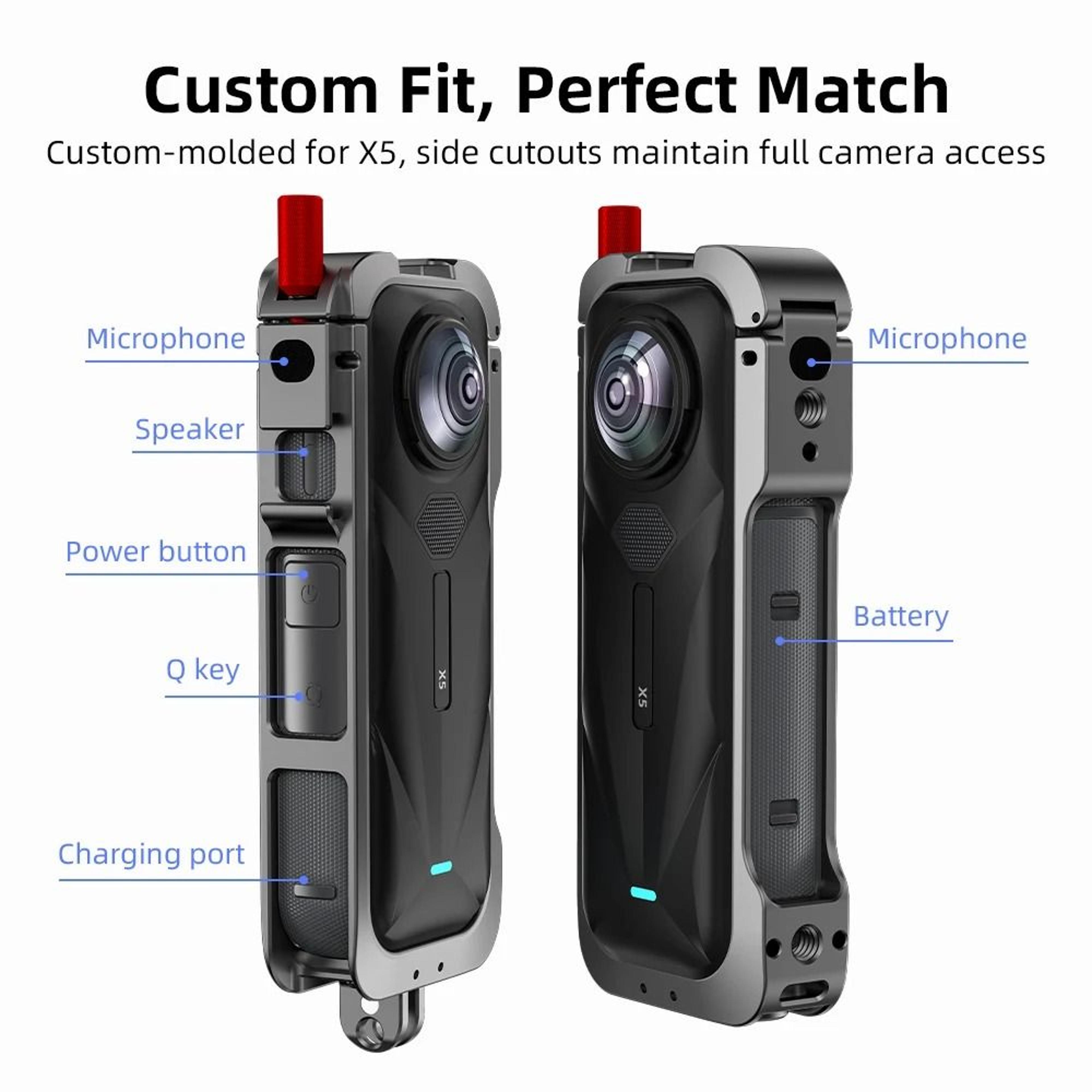 Metal Cage Protective Case  Premium Aluminum Expansion Frame For 360 Action Cameras 5