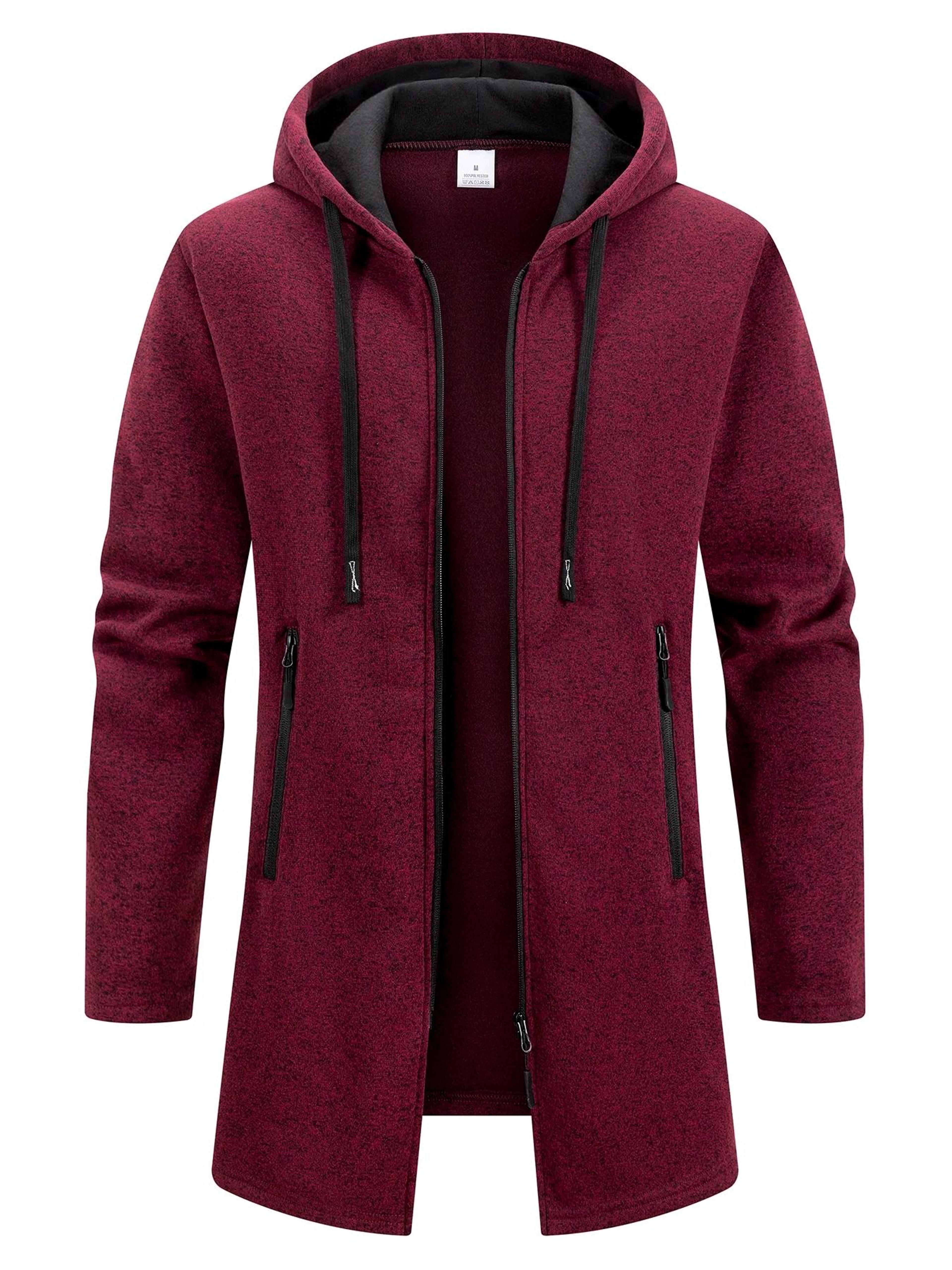 New Streetwear Mens Long Sleeve Sweatshirt  Oversized Winter Warm Jacket Coat 2