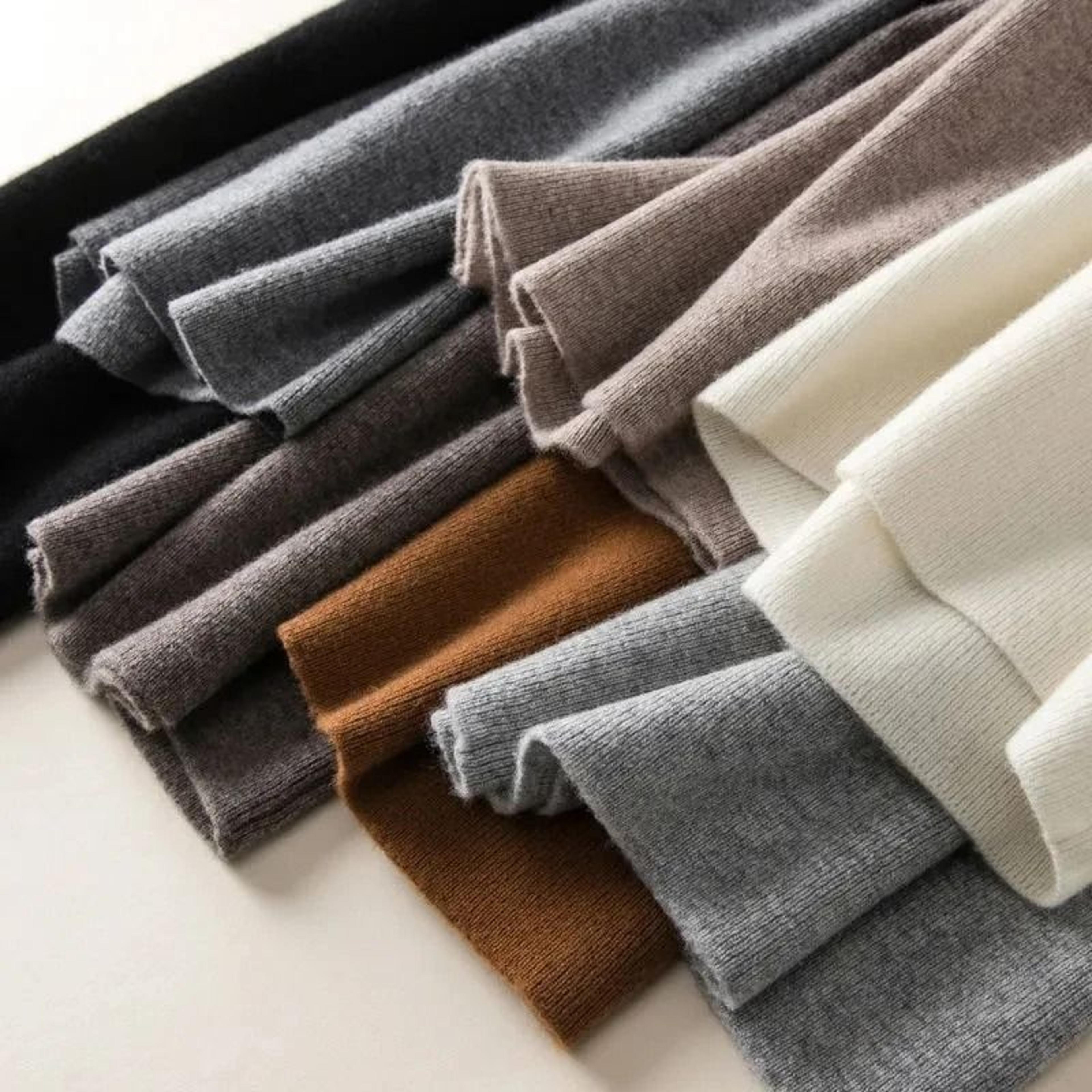Thick Warm Knitted Casual Pants  Chic Elastic High Waist Straight Trousers 4