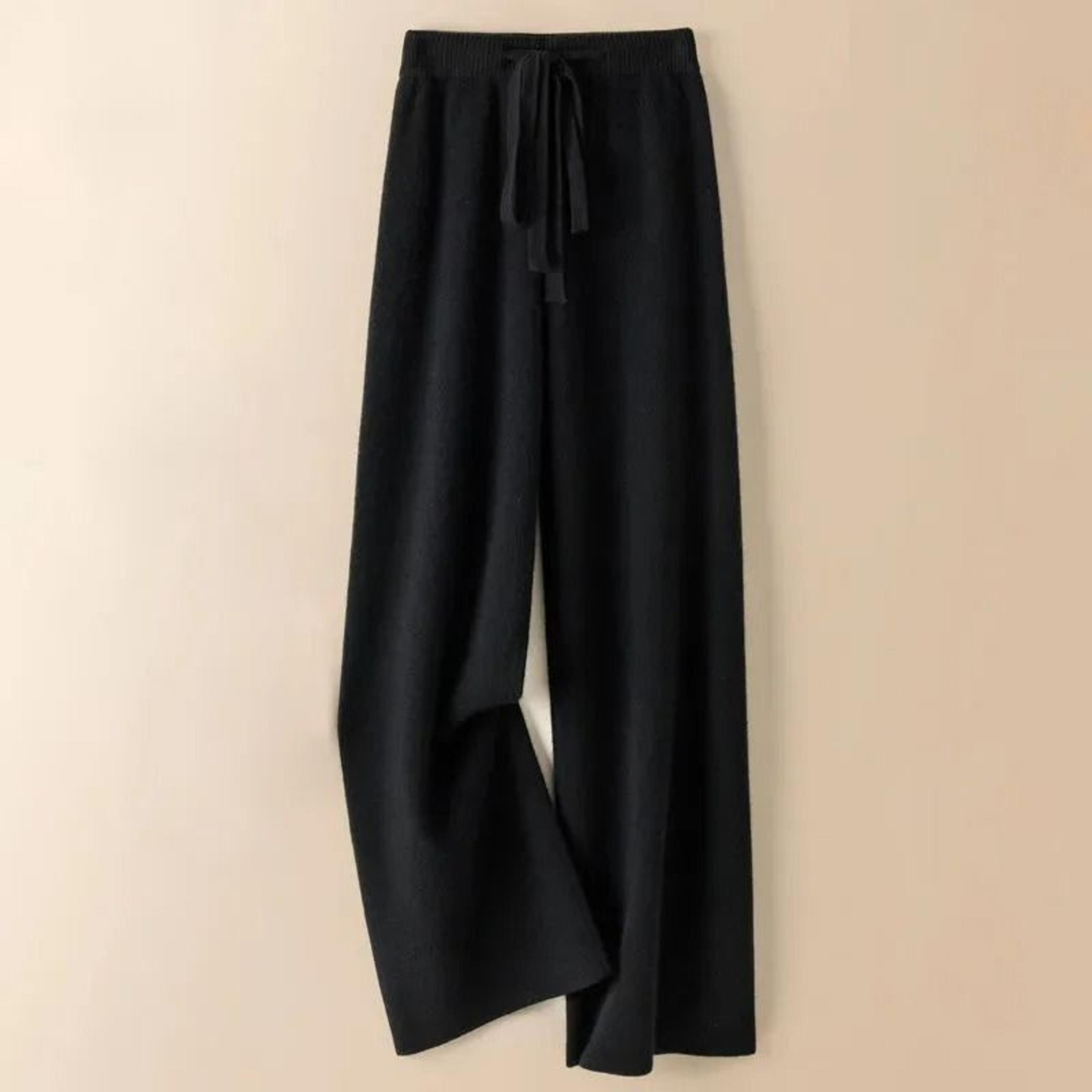 Thick Warm Knitted Casual Pants  Chic Elastic High Waist Straight Trousers 7