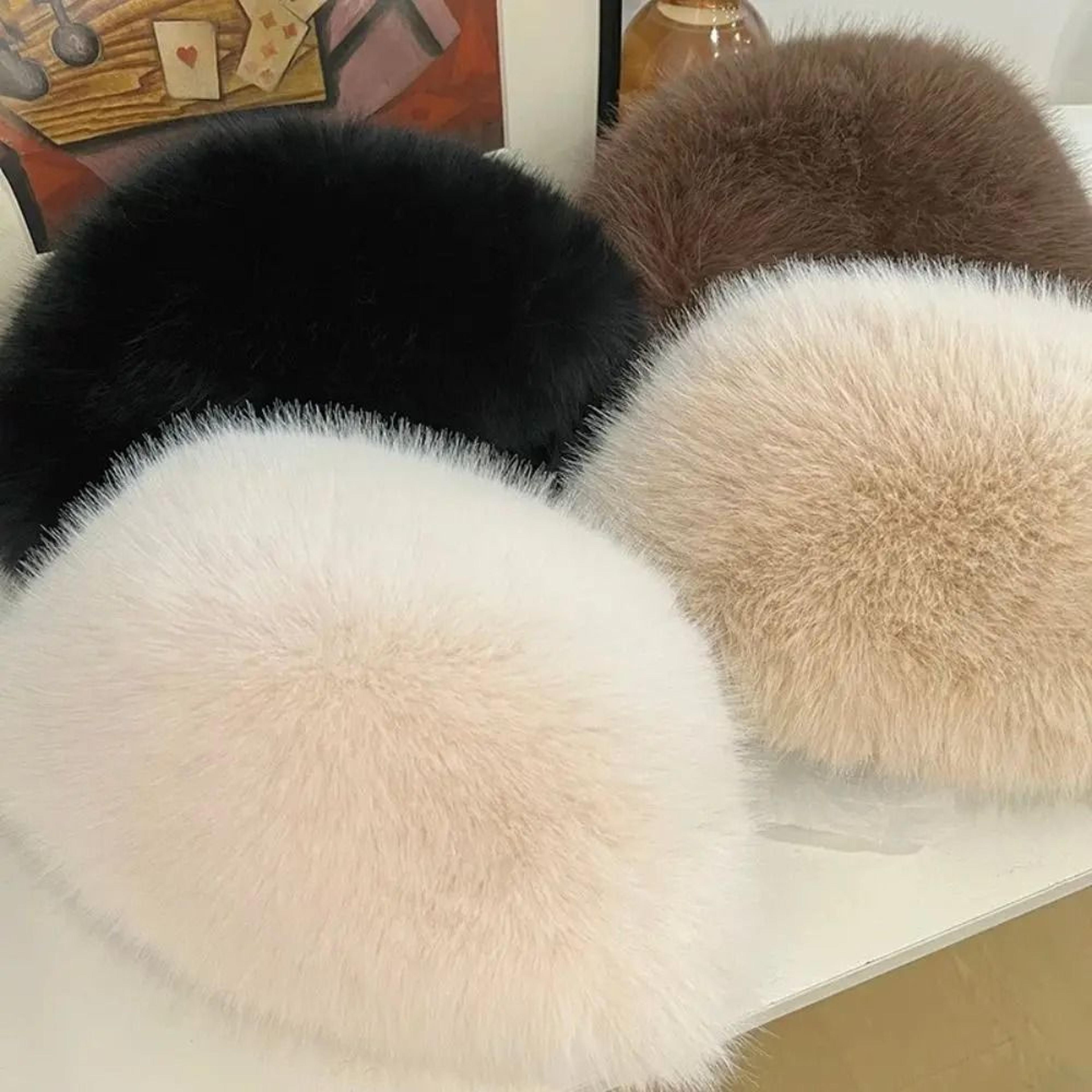 Fluffy Fur Winter Hat  Warm Ear Protection Faux Fox Fur Bomber Cap 4