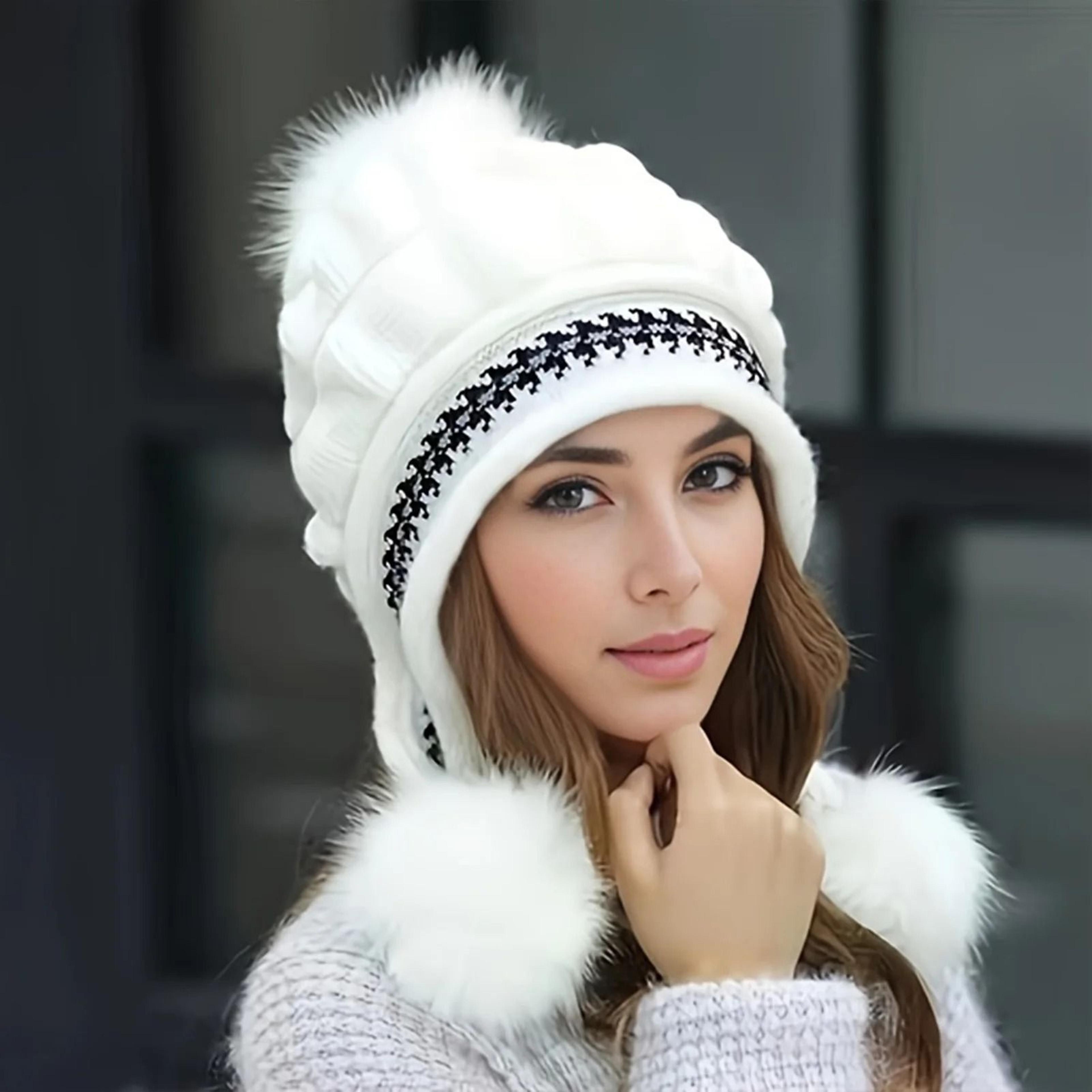 Soft Winter Warm Fur Hat  FleeceLined Earflap Beanie For Women 0