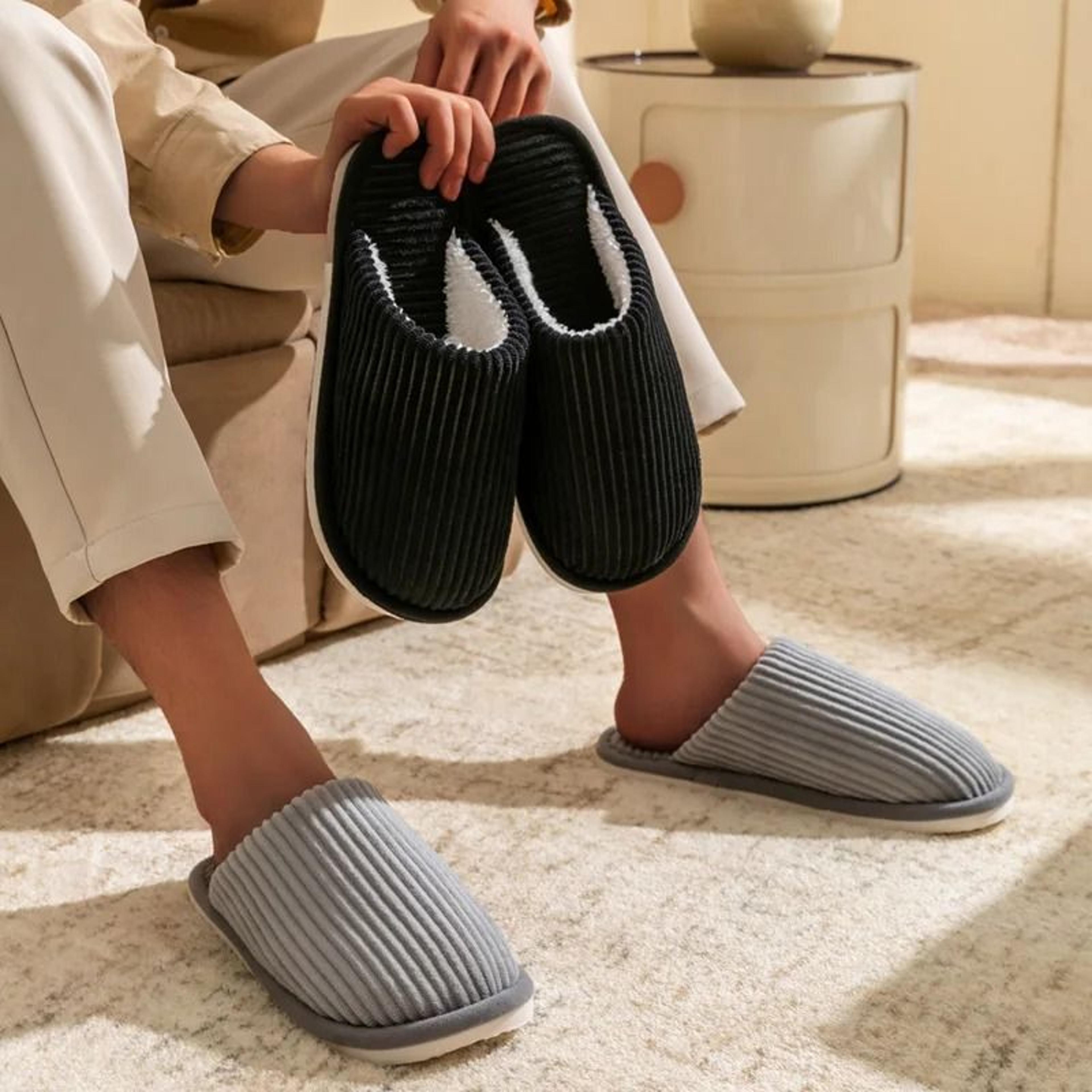 Winter Warm Plush Slippers  Comfortable NonSlip Indoor Home Shoes 4