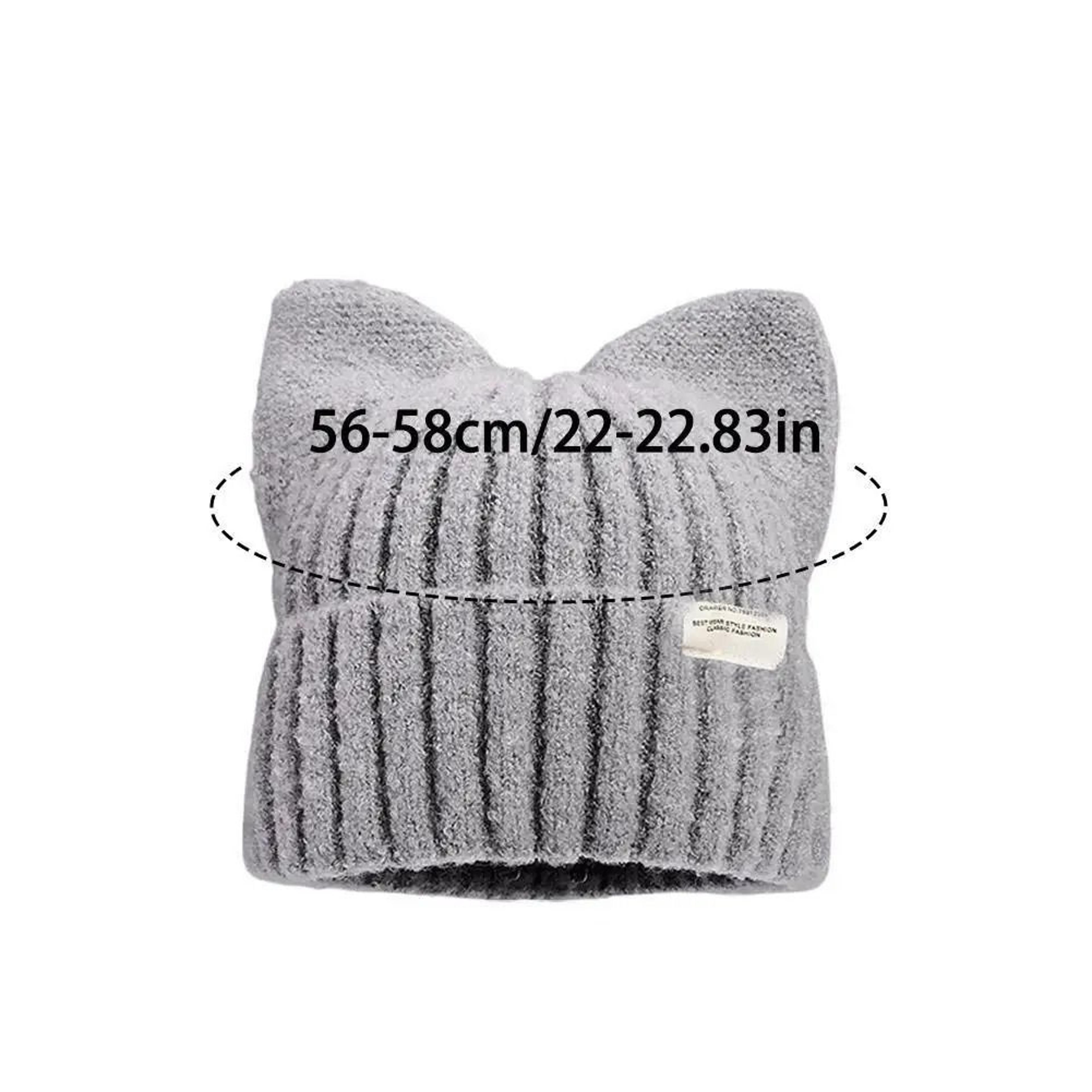 Cute Cat Ears Beanie  Autumn  Winter Warm Knitted Pullover Hat 5