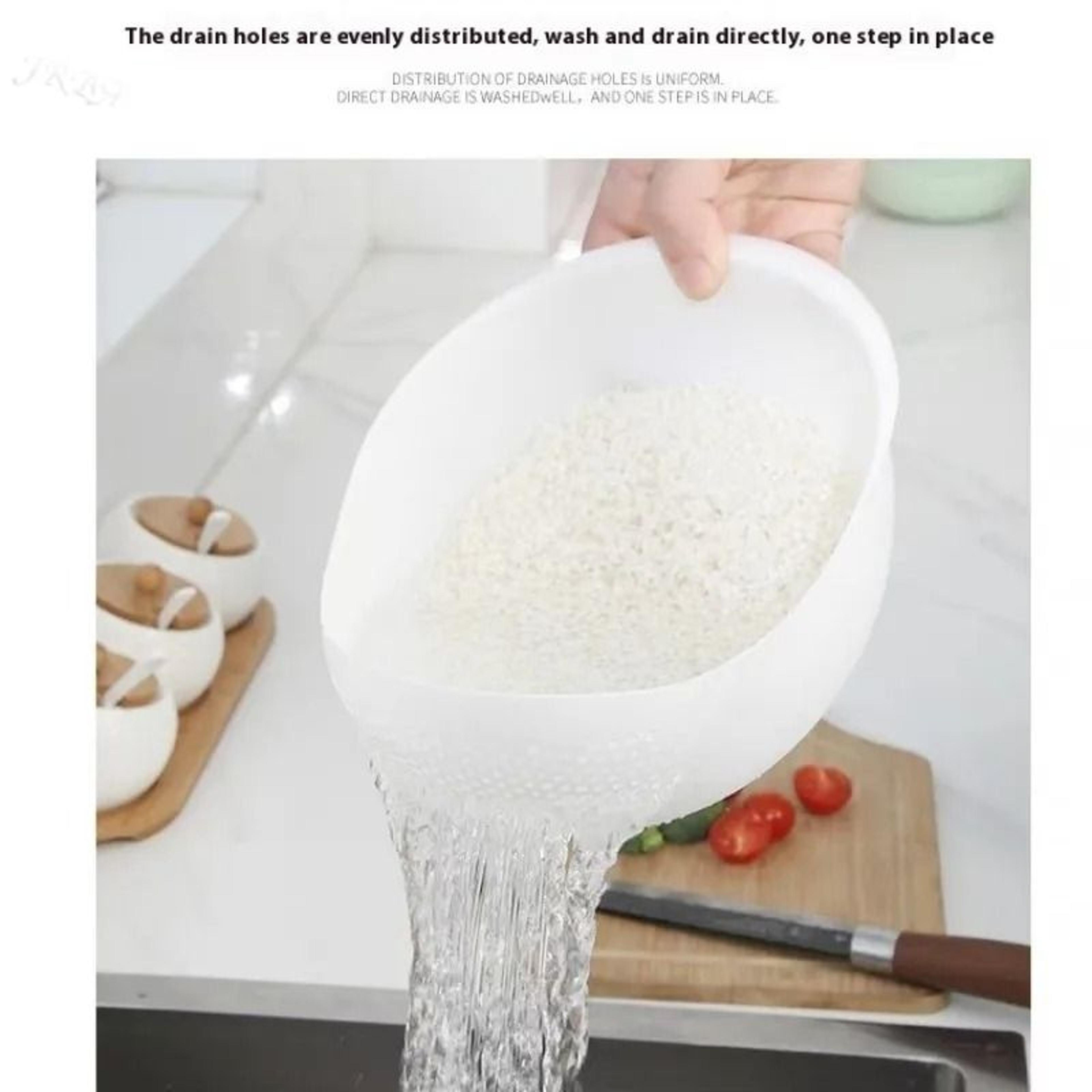 Ergonomic Kitchen Drain Basket  MultiPurpose Fruit And Vegetable Colander With Handle 3