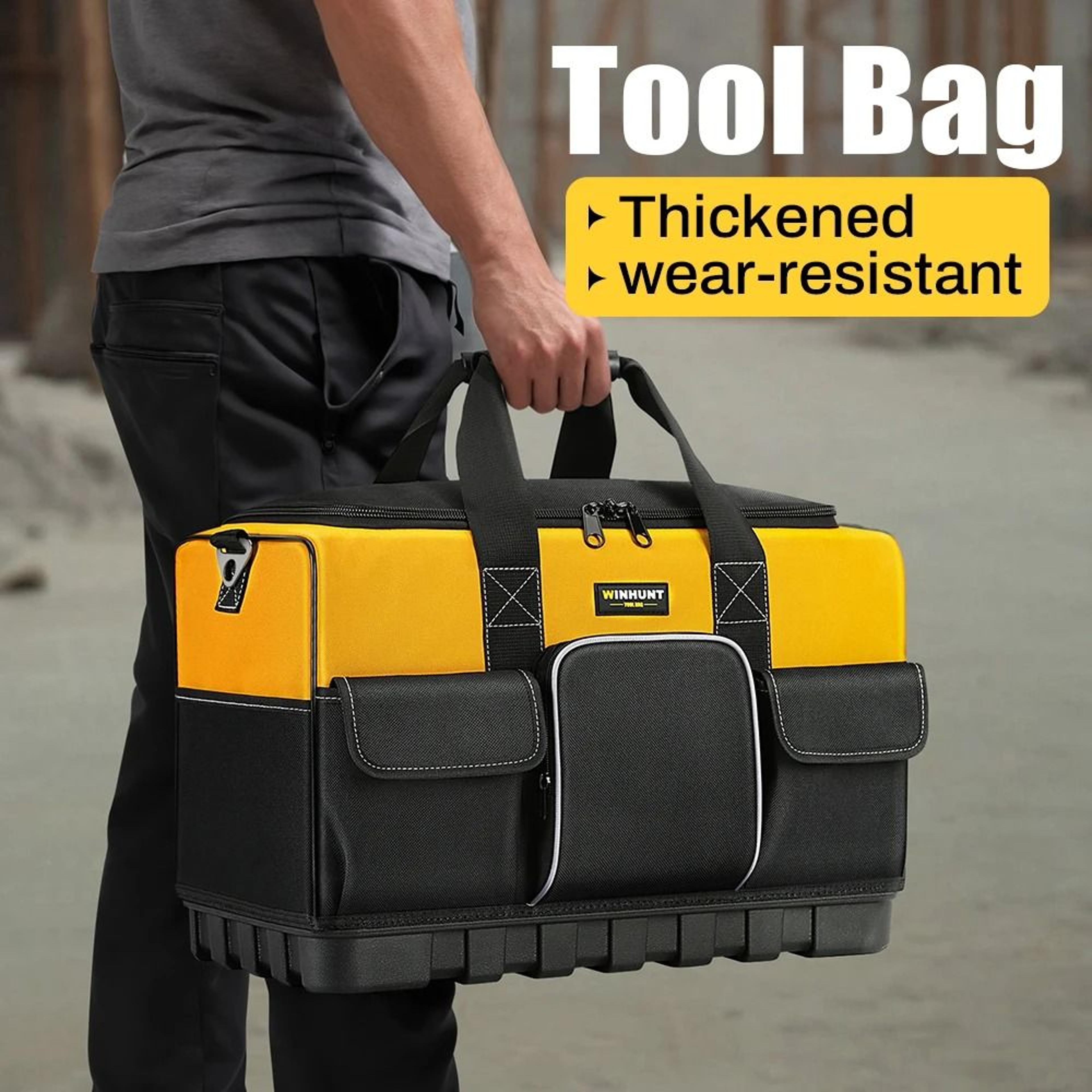 HeavyDuty Tool Bag  Wide Mouth Storage With Waterproof Base 6