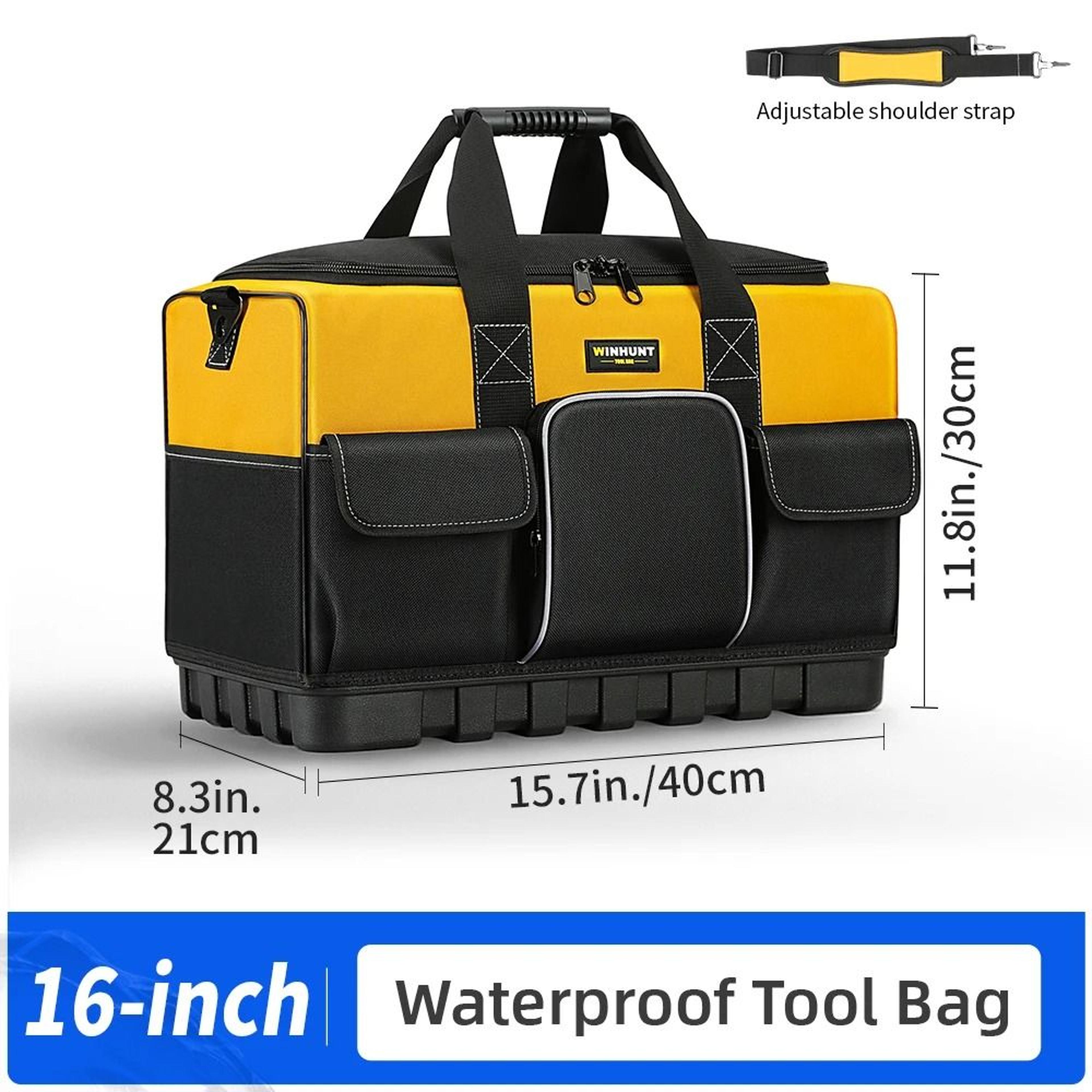 HeavyDuty Tool Bag  Wide Mouth Storage With Waterproof Base 7