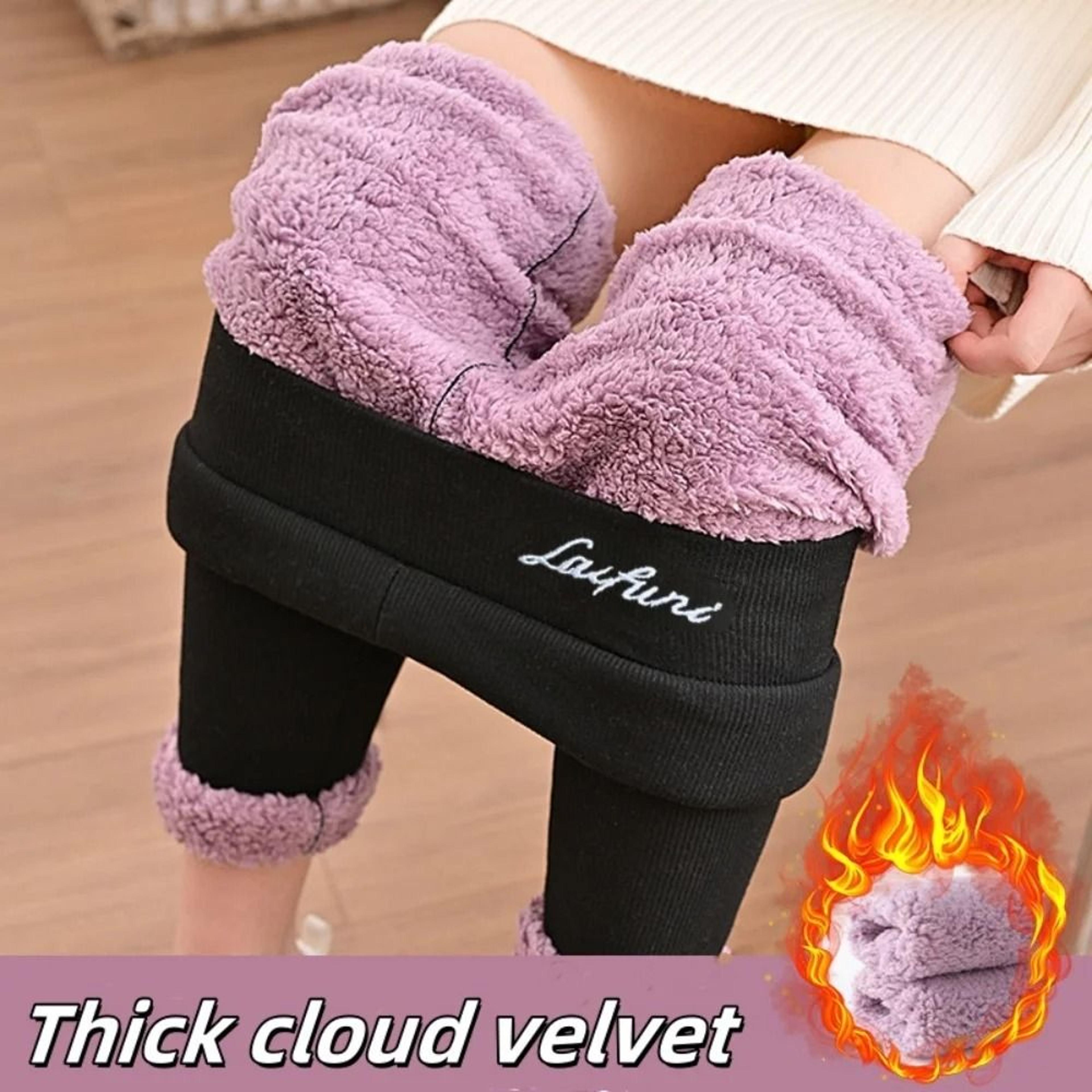 fleece-lined letter print leggings – high-waisted thermal winter trousers