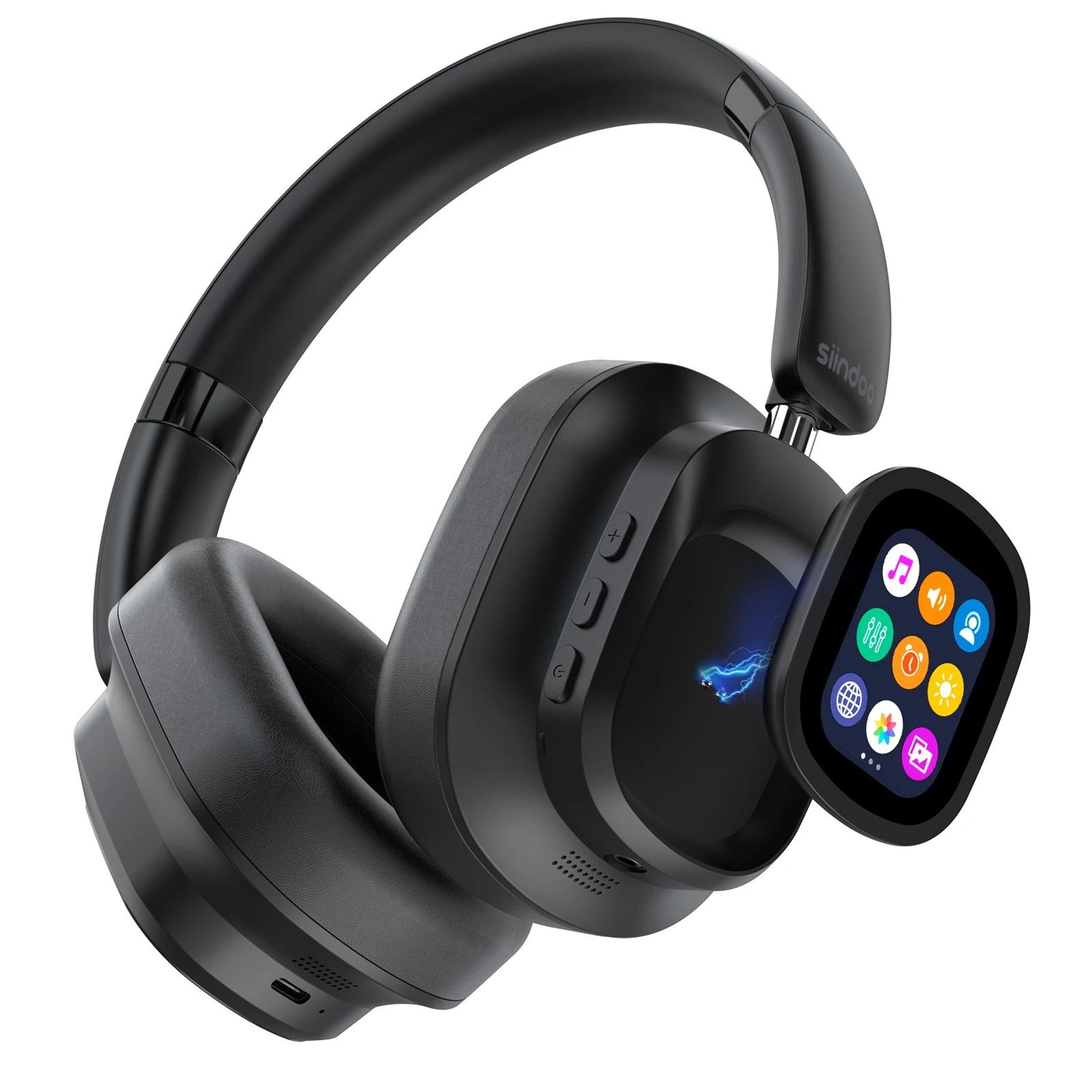 Hybrid Active Noise Cancelling Wireless Headphones  Touch Control With Integrated LED Screen 7