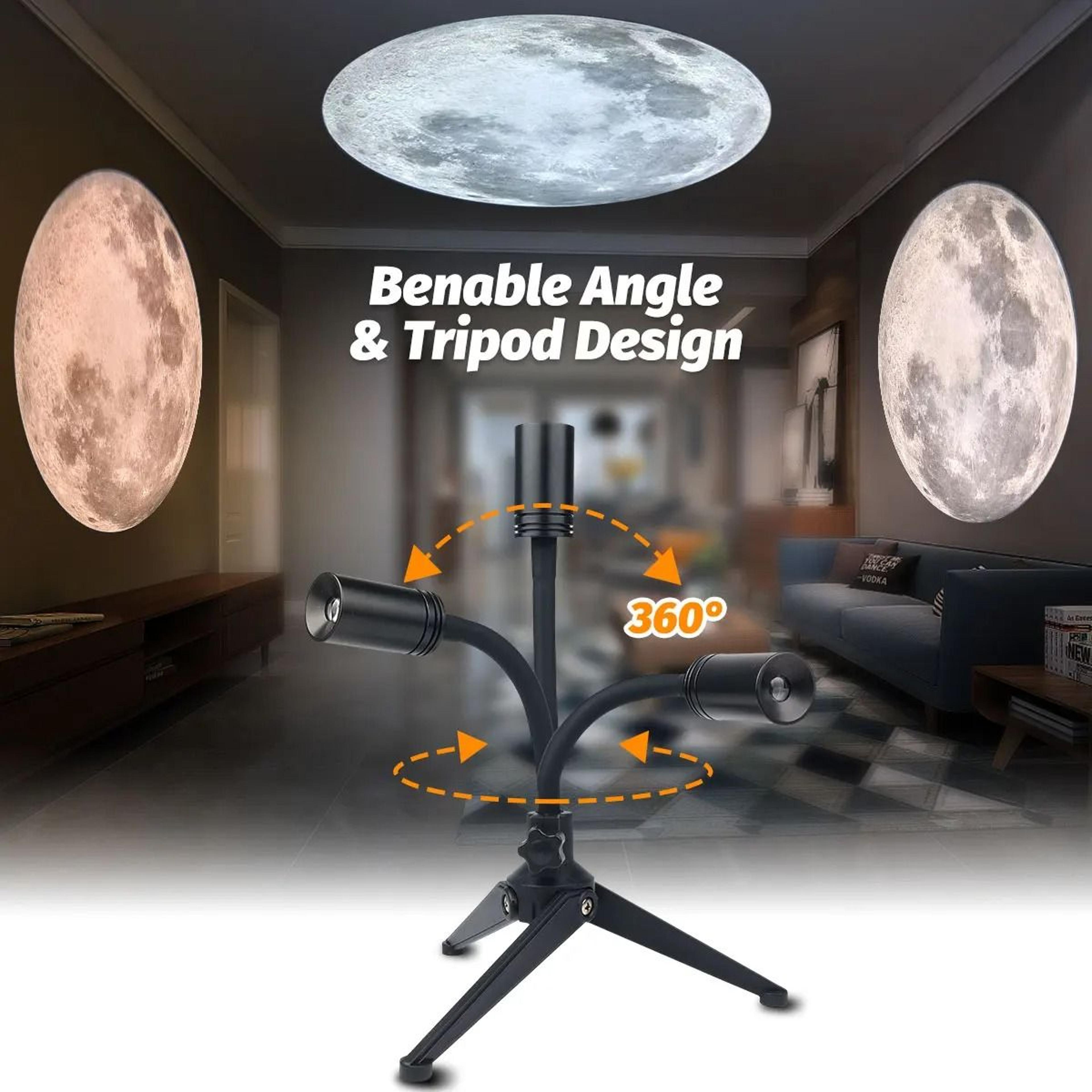 NonFade Moon Projector  USB Adjustable Night Light With 3 Lighting Colors 6