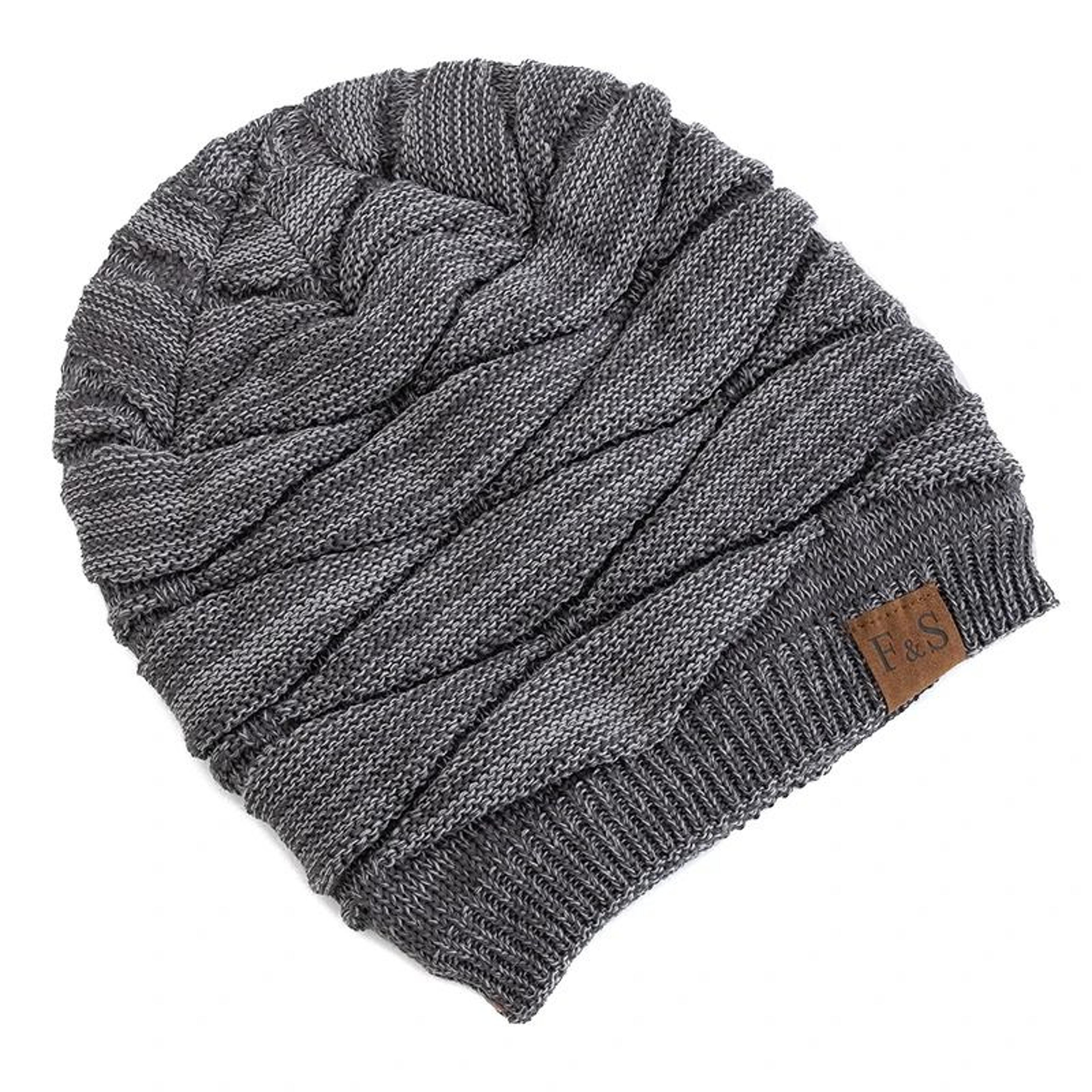 Unisex Slouchy Thermal Beanie  FleeceLined Mixed Color Winter Hat With Designer Label 3