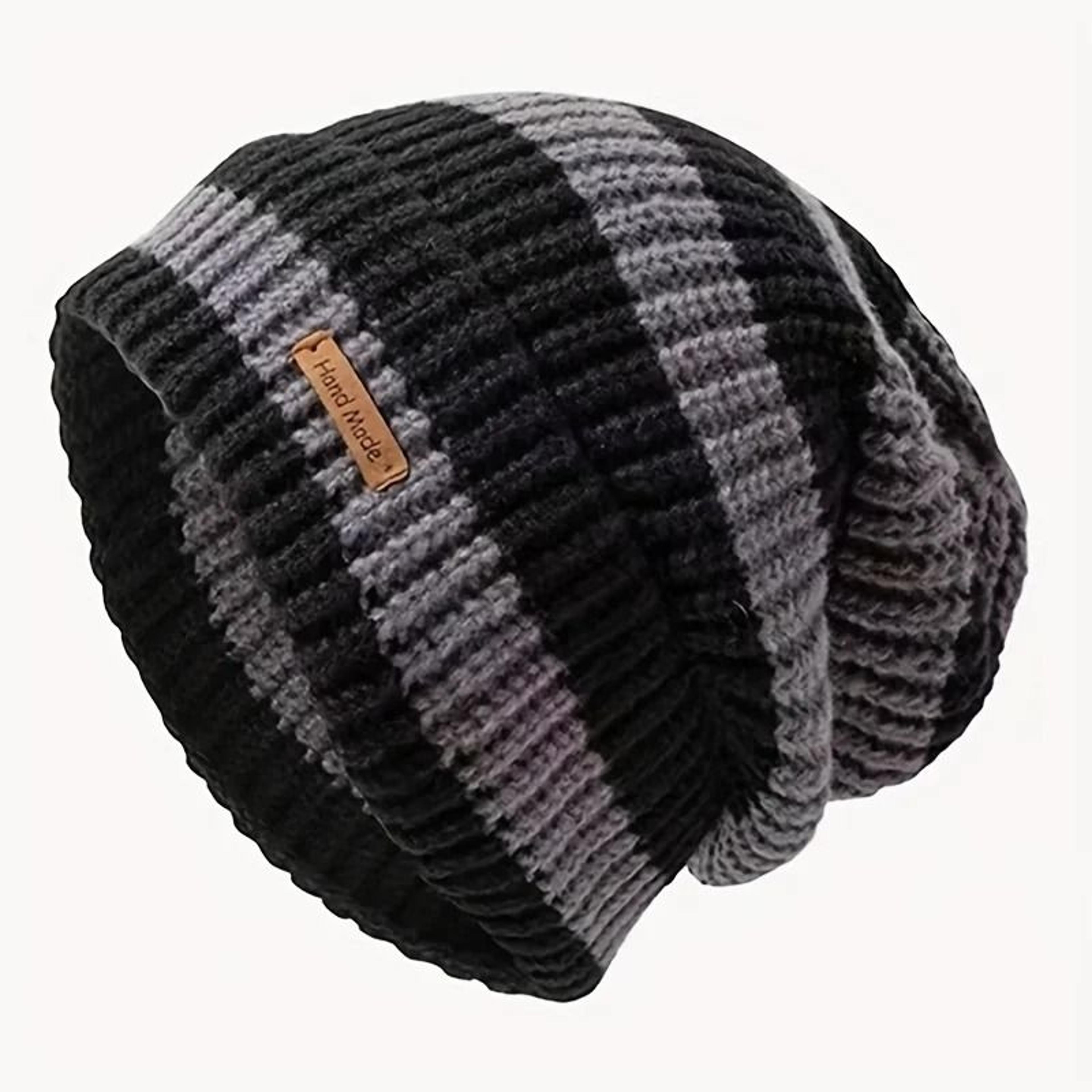 Korean Fashion Striped Knitted Hat  Lightweight Windproof Beanie For Men  Women 9