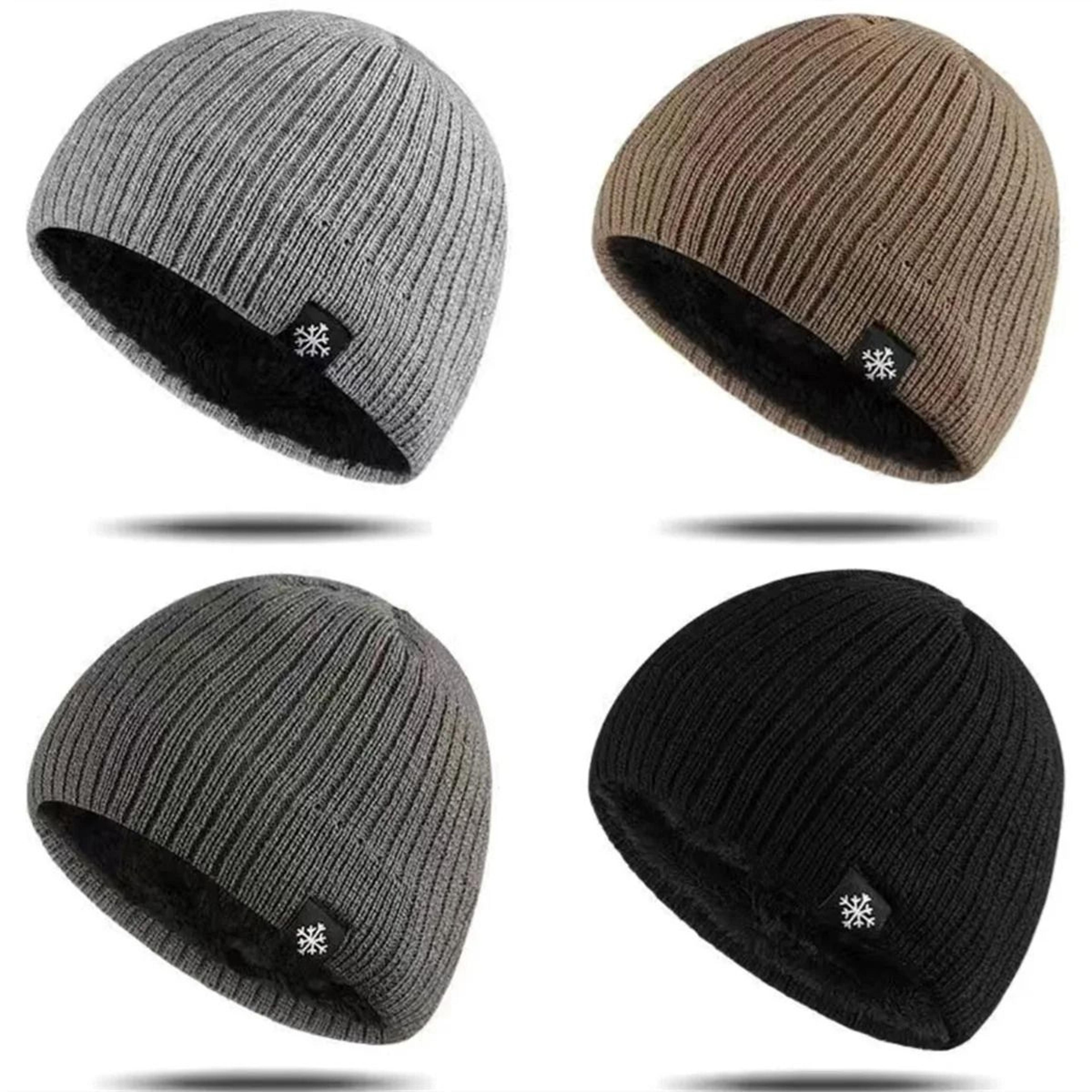 Unisex FleeceLined Knitted Beanie  Thick Thermal Ear Protection Hat For Outdoor Winter Sports 4