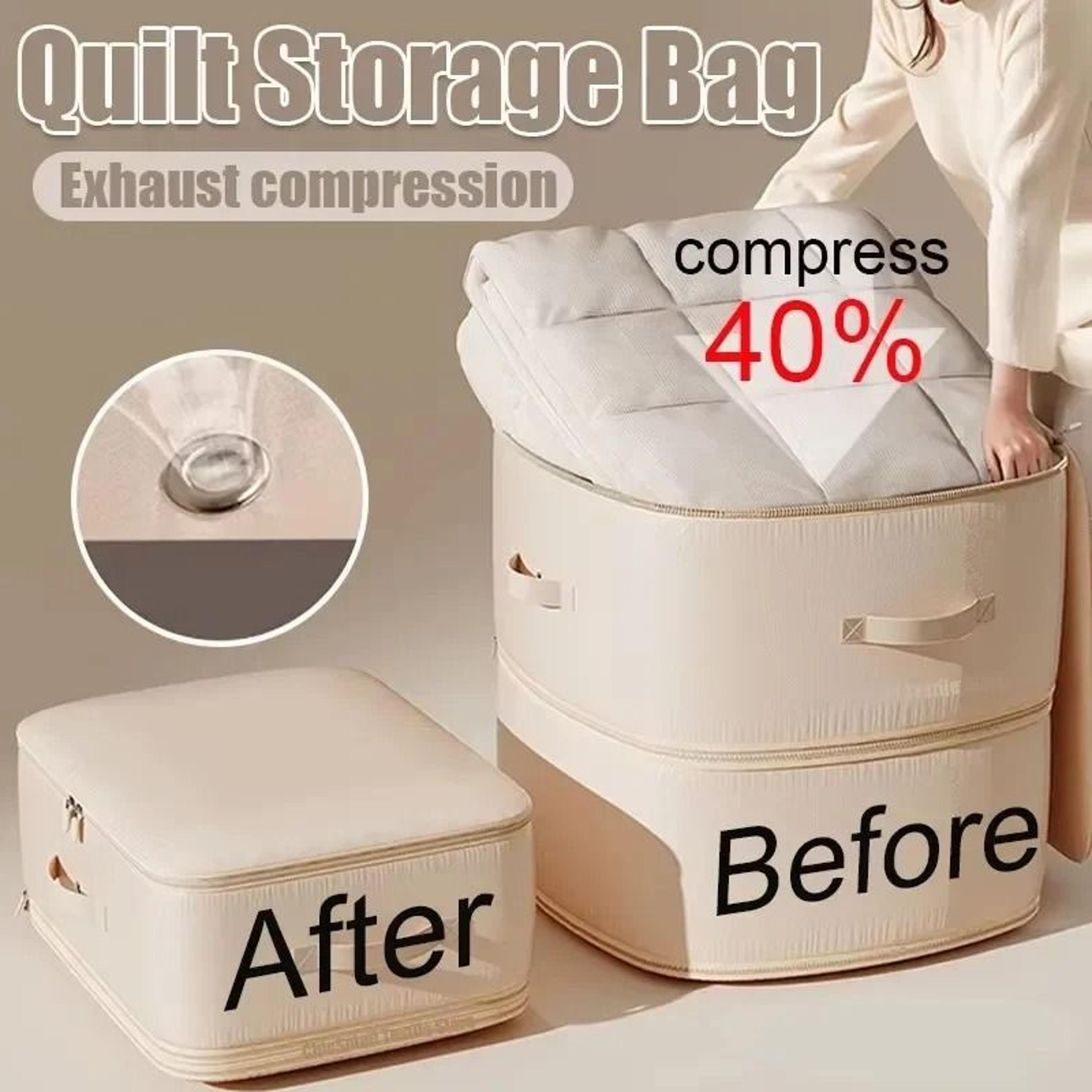 Ultra SpaceSaving SelfCompression Duvet Organizer  Large Capacity Closet  Cabinet Storage Bag 1