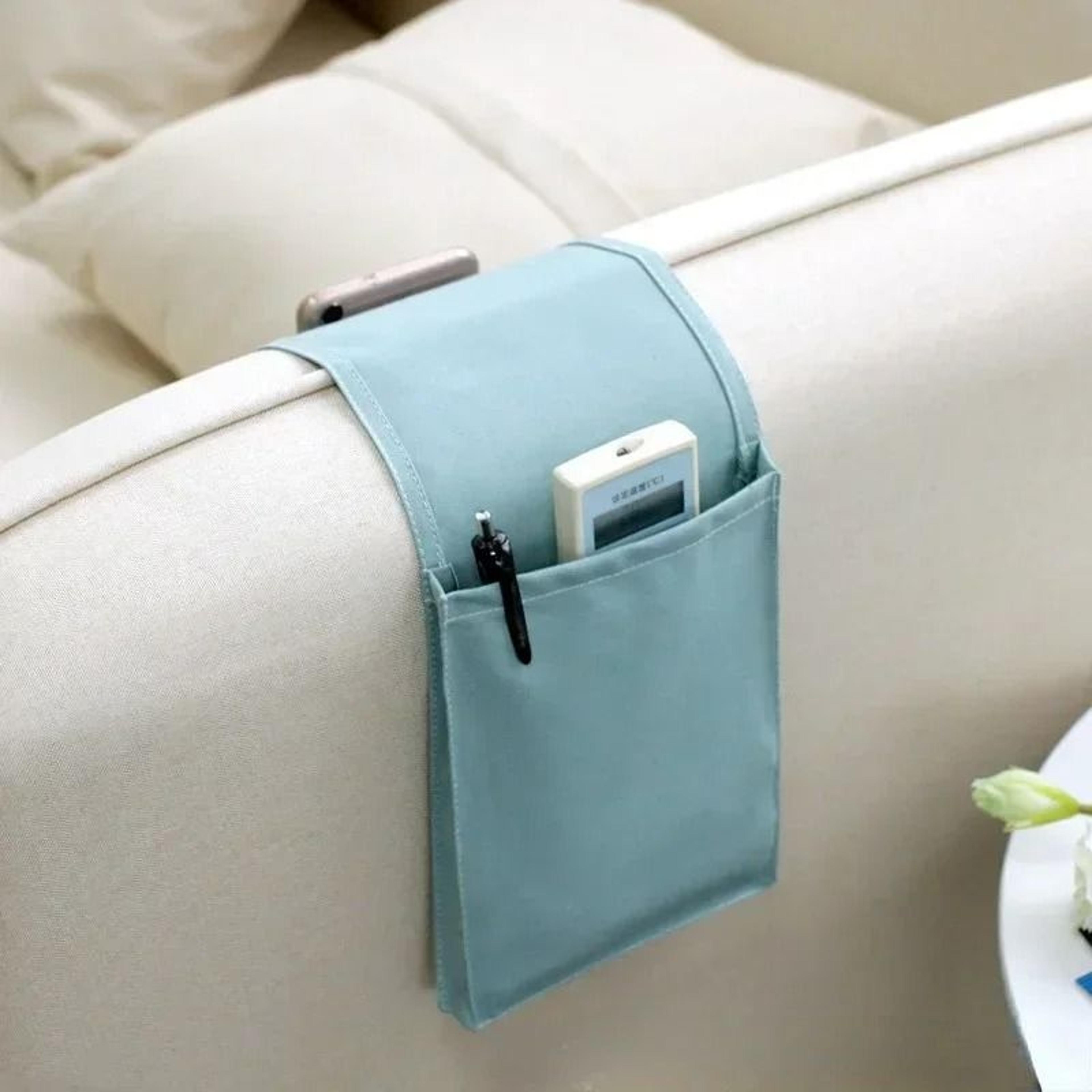 Cotton Linen Bedside Organizer  Multifunctional Hanging Storage Bag For Bed Sofa  Desk 0