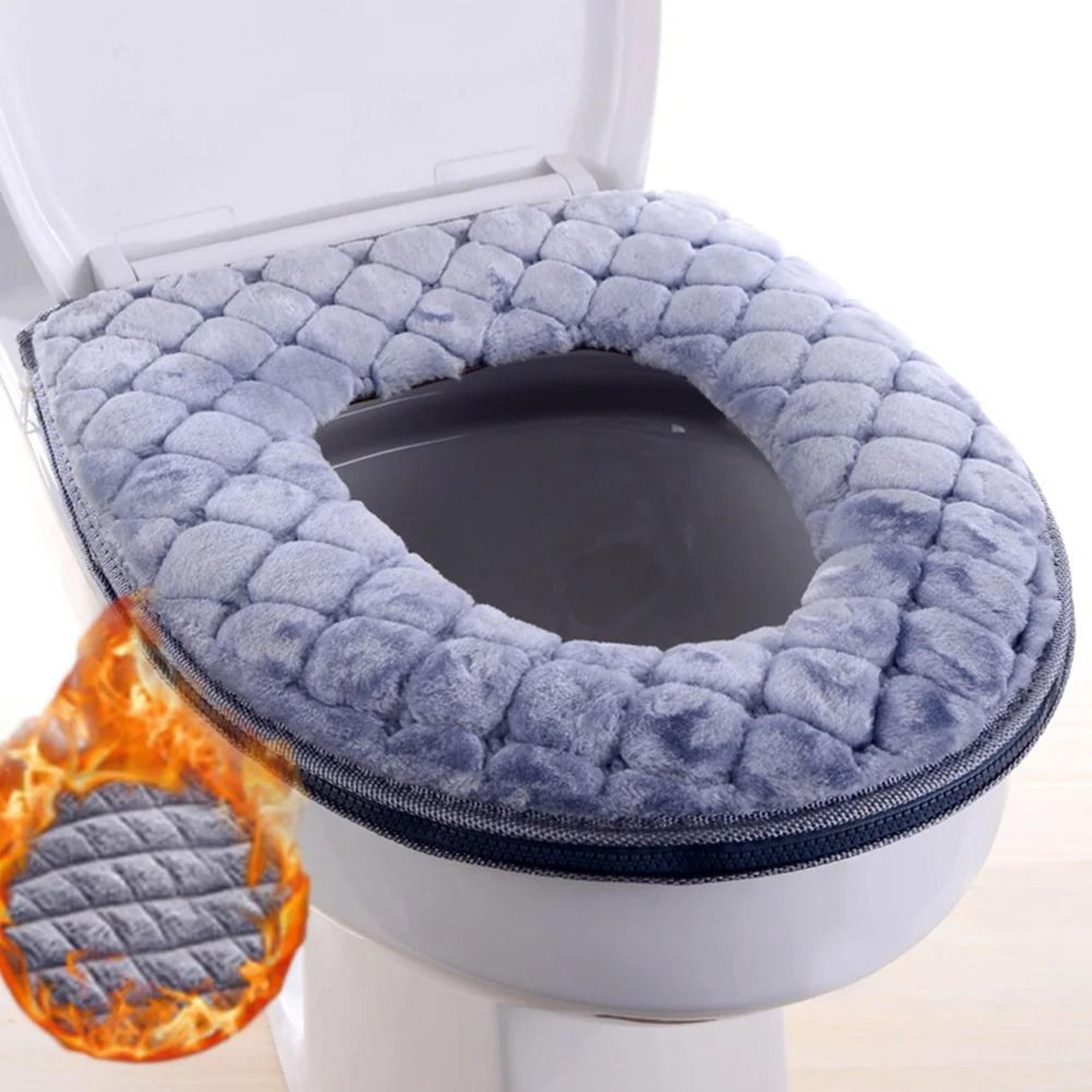 OShaped Plush Toilet Seat Cushion  UltraSoft Thermal Winter Warmer For Bathroom Comfort 1