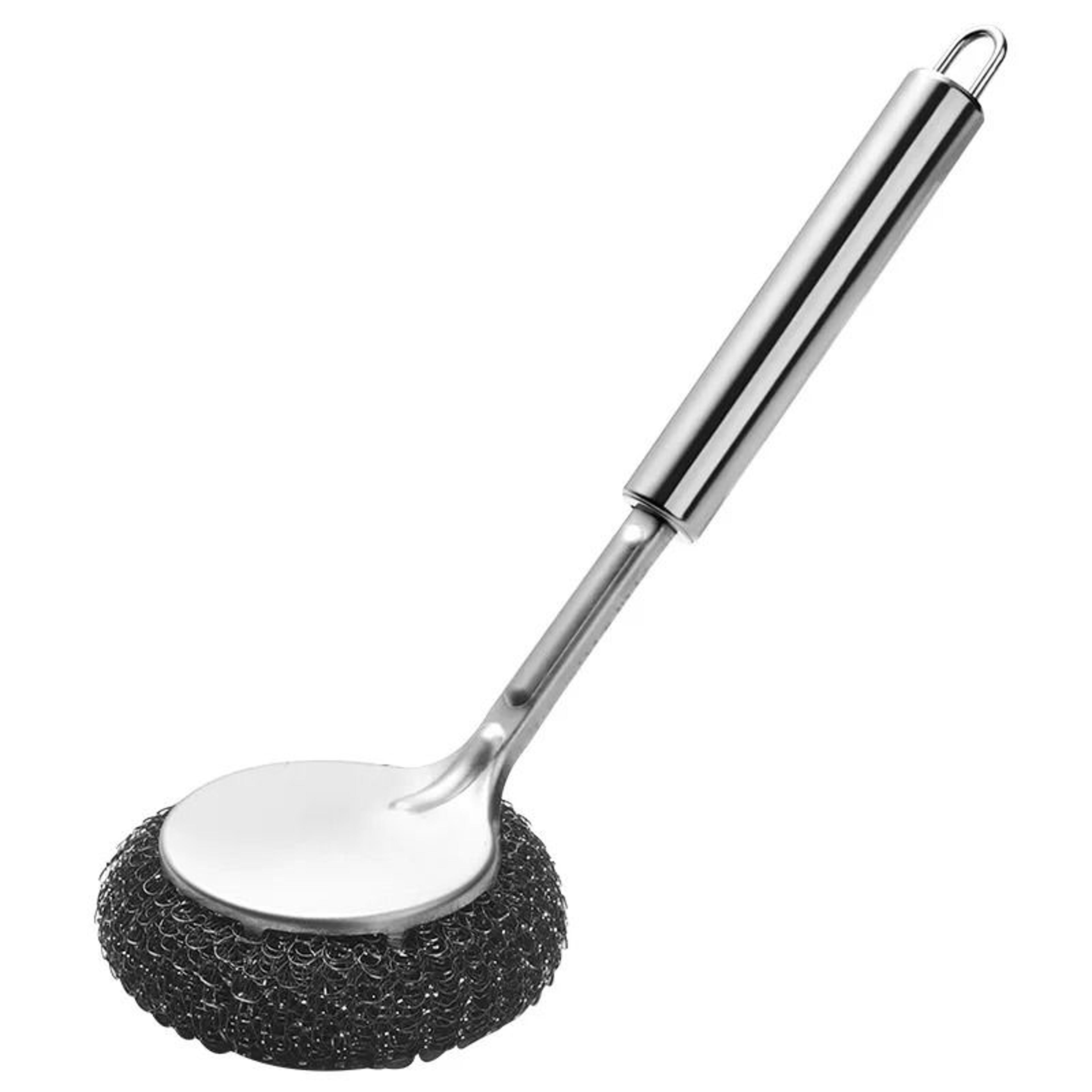 Stainless Steel Wire Ball Brush  Long Handle Pot  Sink Scrubber 4