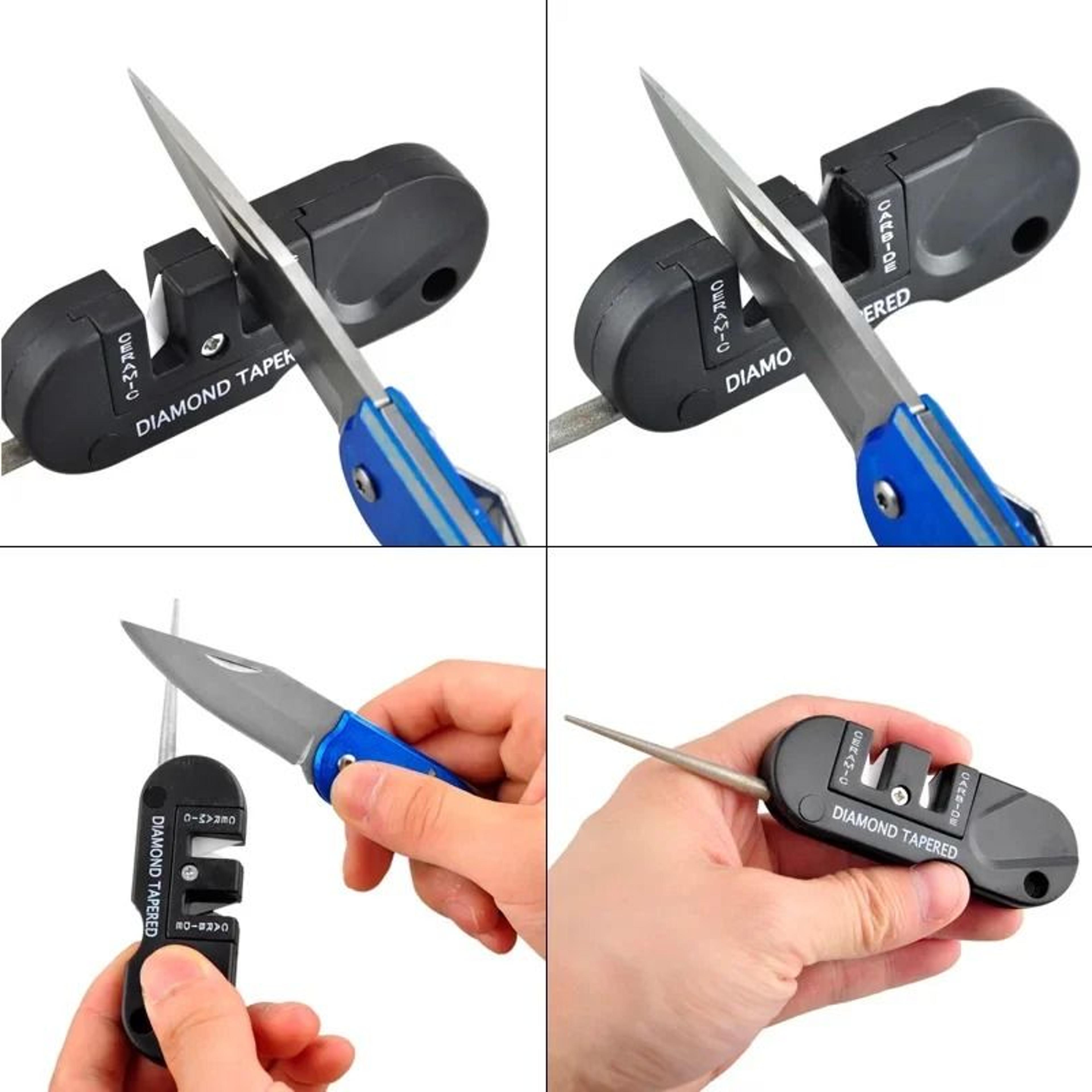4in1 Portable Tungsten  Ceramic Carbide Sharpener  Pocket Diamond Tool For Camping  Hiking 3