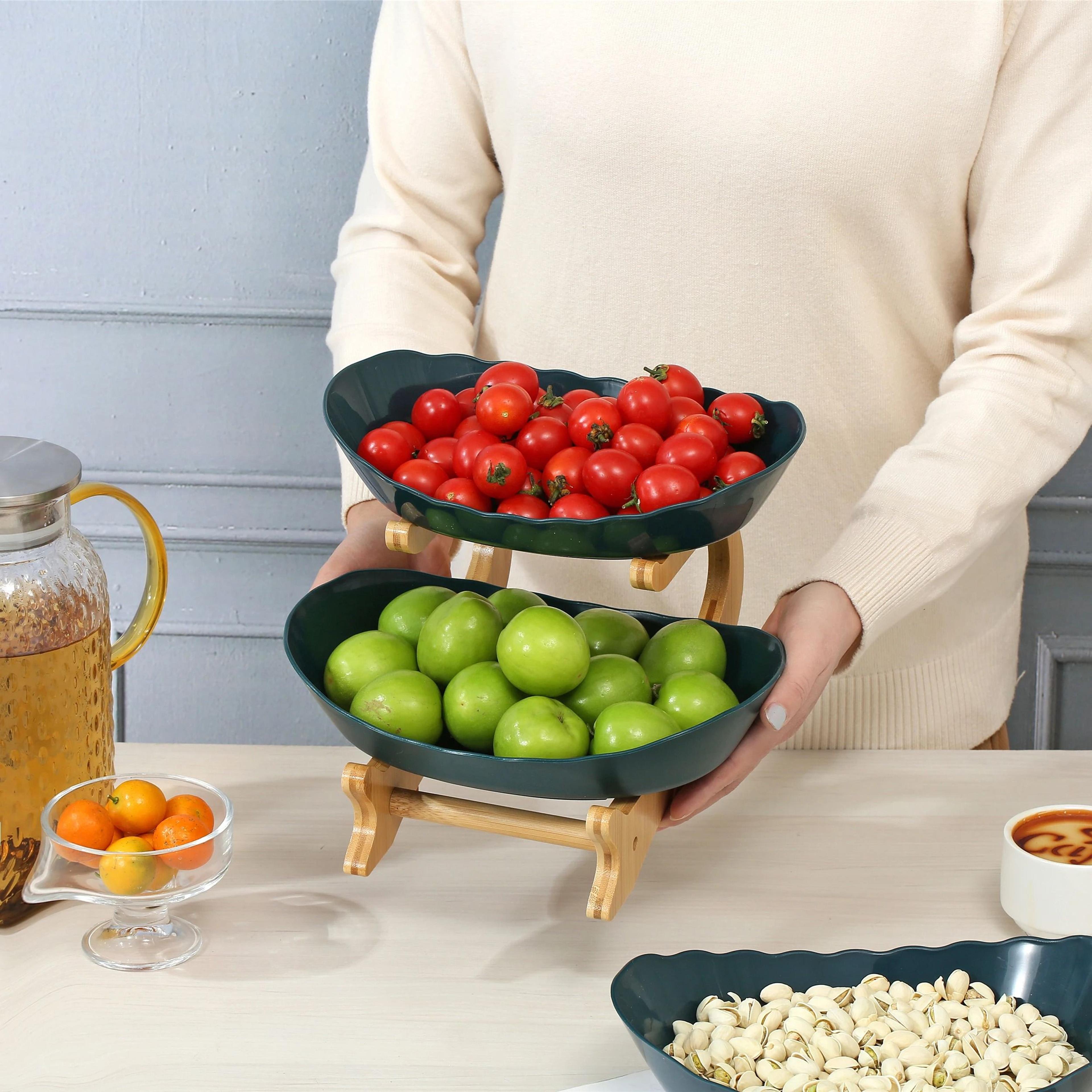 Elegant MultiLayer Fruit Plate  Creative Modern Snack Dish  Cake Stand 5