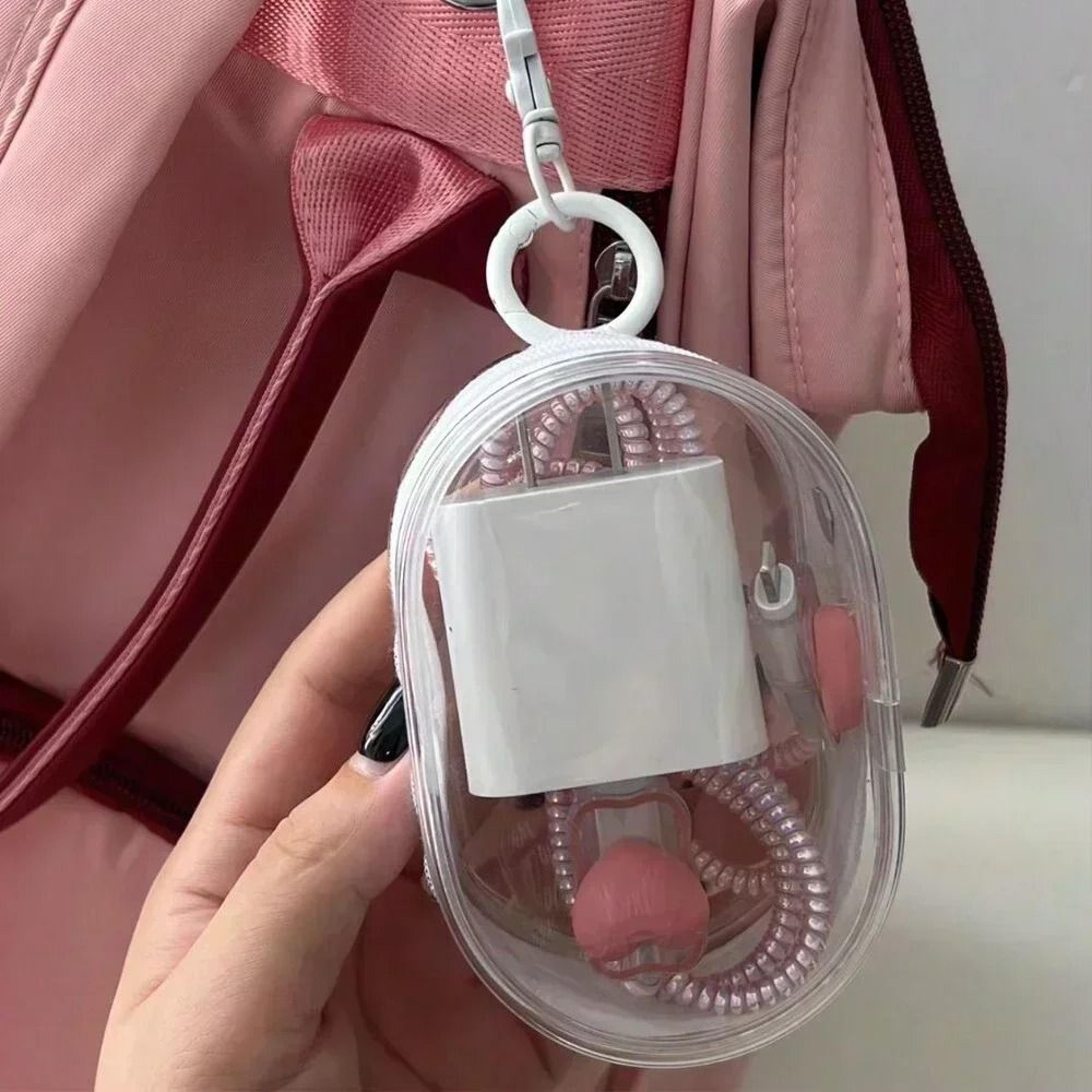 Portable Mini Transparent Storage Bag  Multifunctional Travel Organizer With Keychain 7