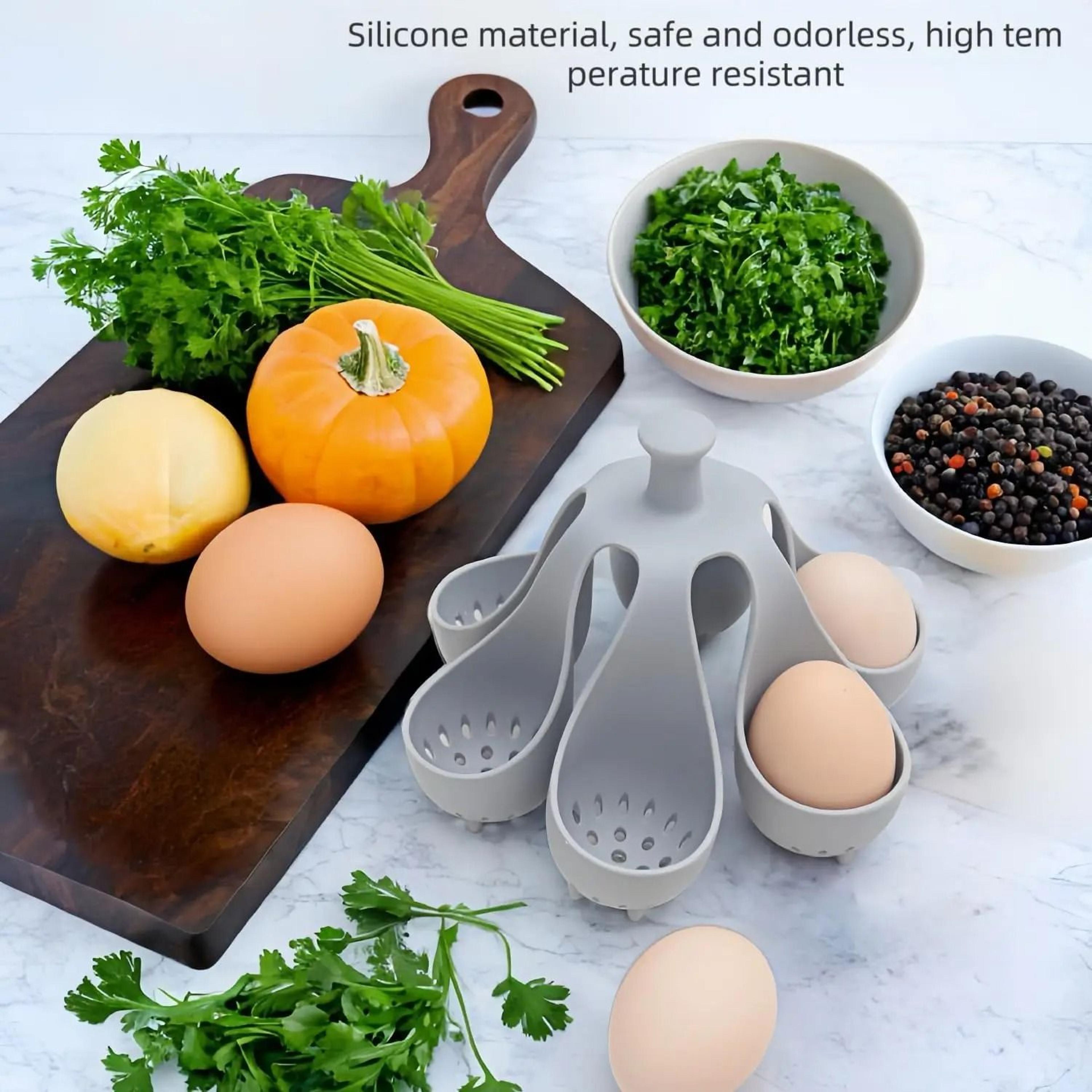 Silicone Egg Boiler Rack  Freestanding Steamer  Storage Gadget 4