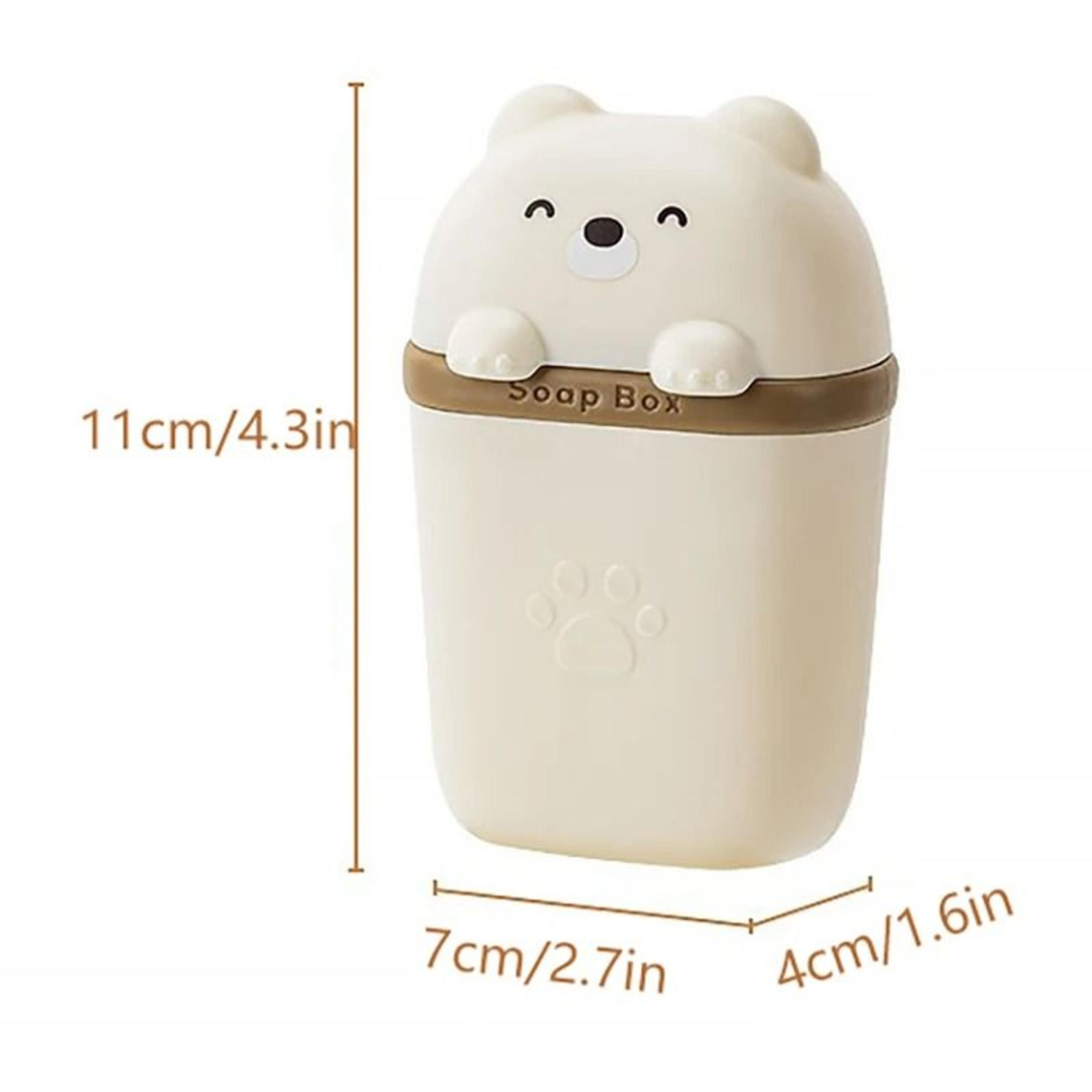 Cartoon Bear Portable Soap Dish  Waterproof Sealed Travel Storage Box 6