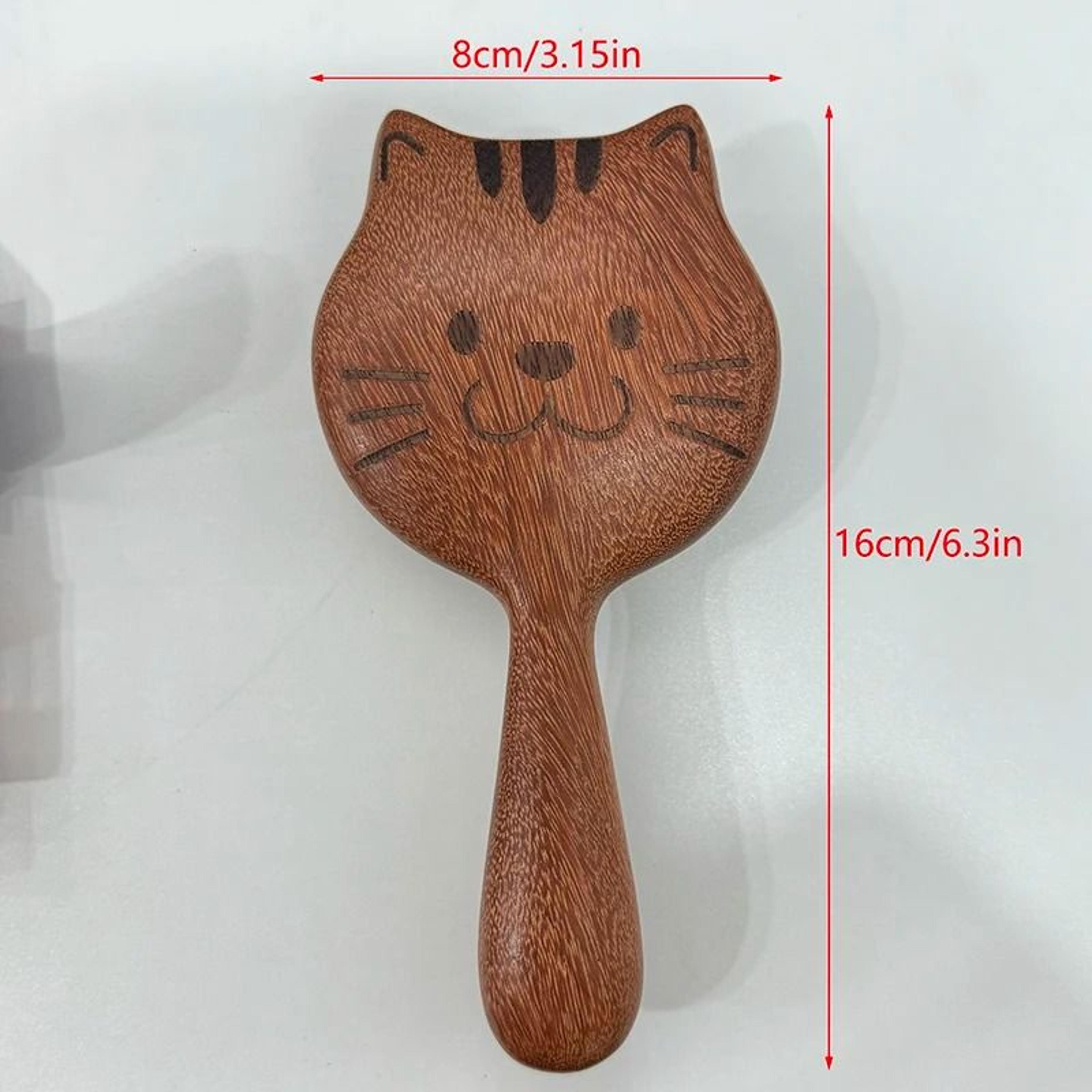 Sandalwood Cartoon Scalp Massage Comb  Meridian  Body Guasha Tool 4