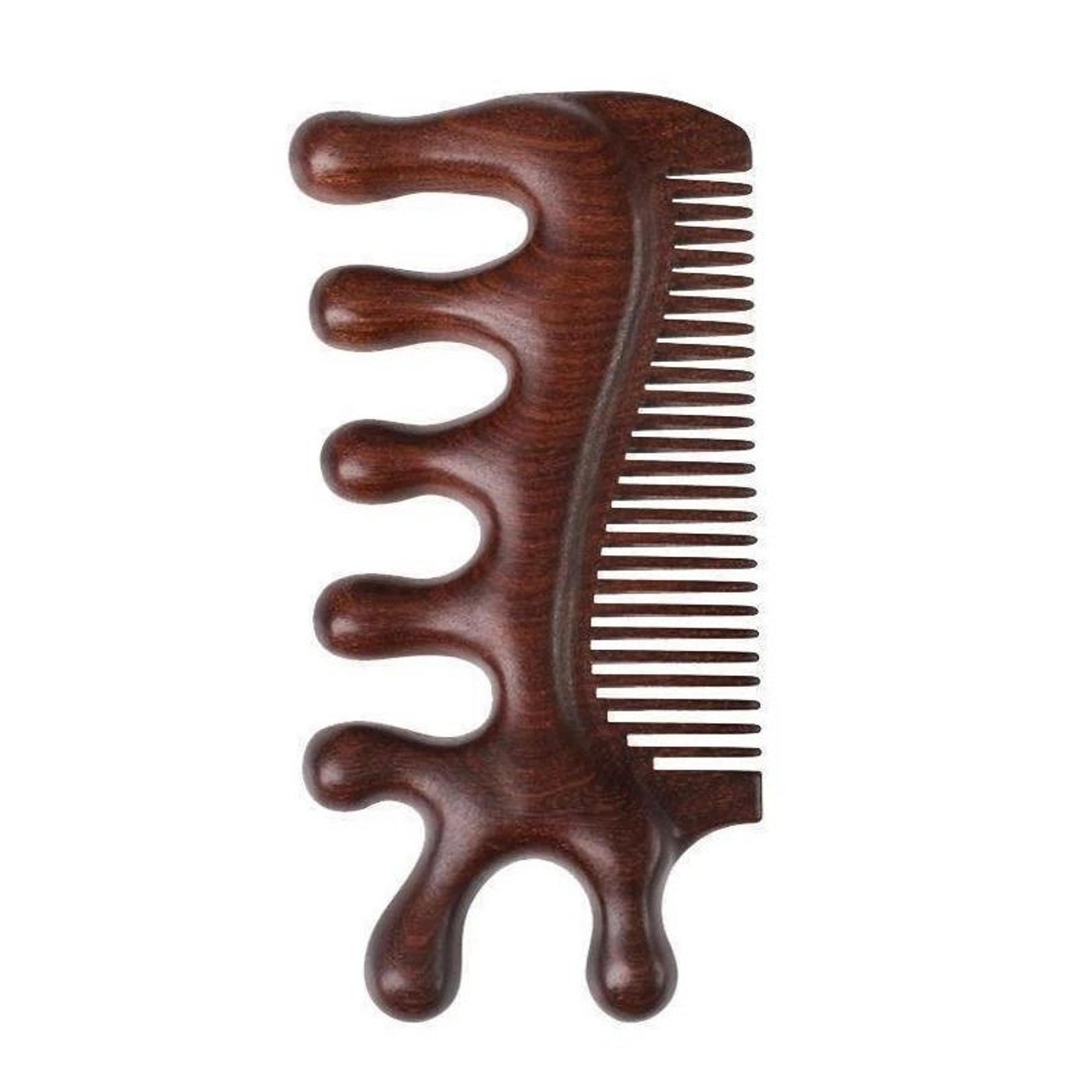Green Sandalwood Massage Comb  AntiStatic Scalp Meridian Relax Tool 4
