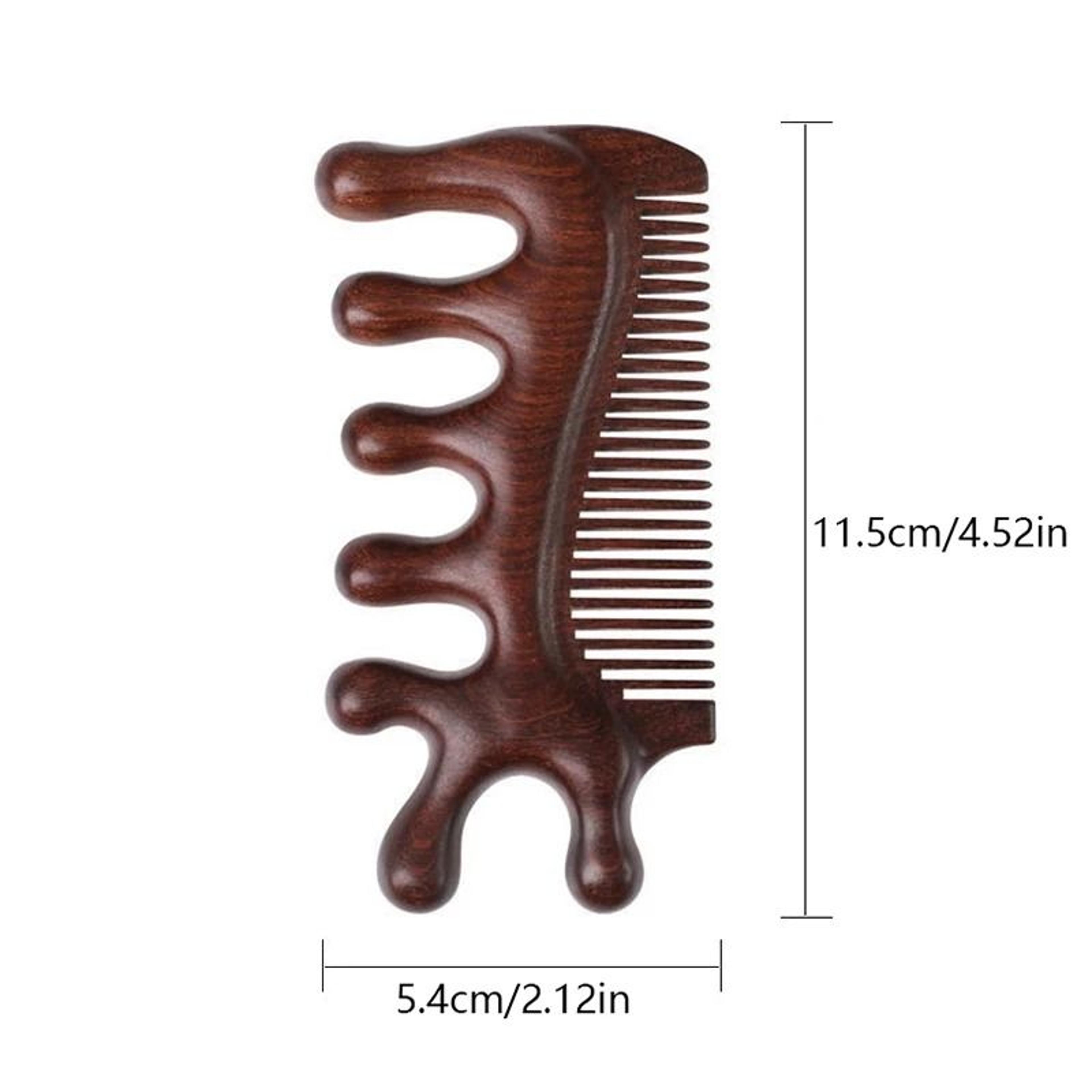 Green Sandalwood Massage Comb  AntiStatic Scalp Meridian Relax Tool 6