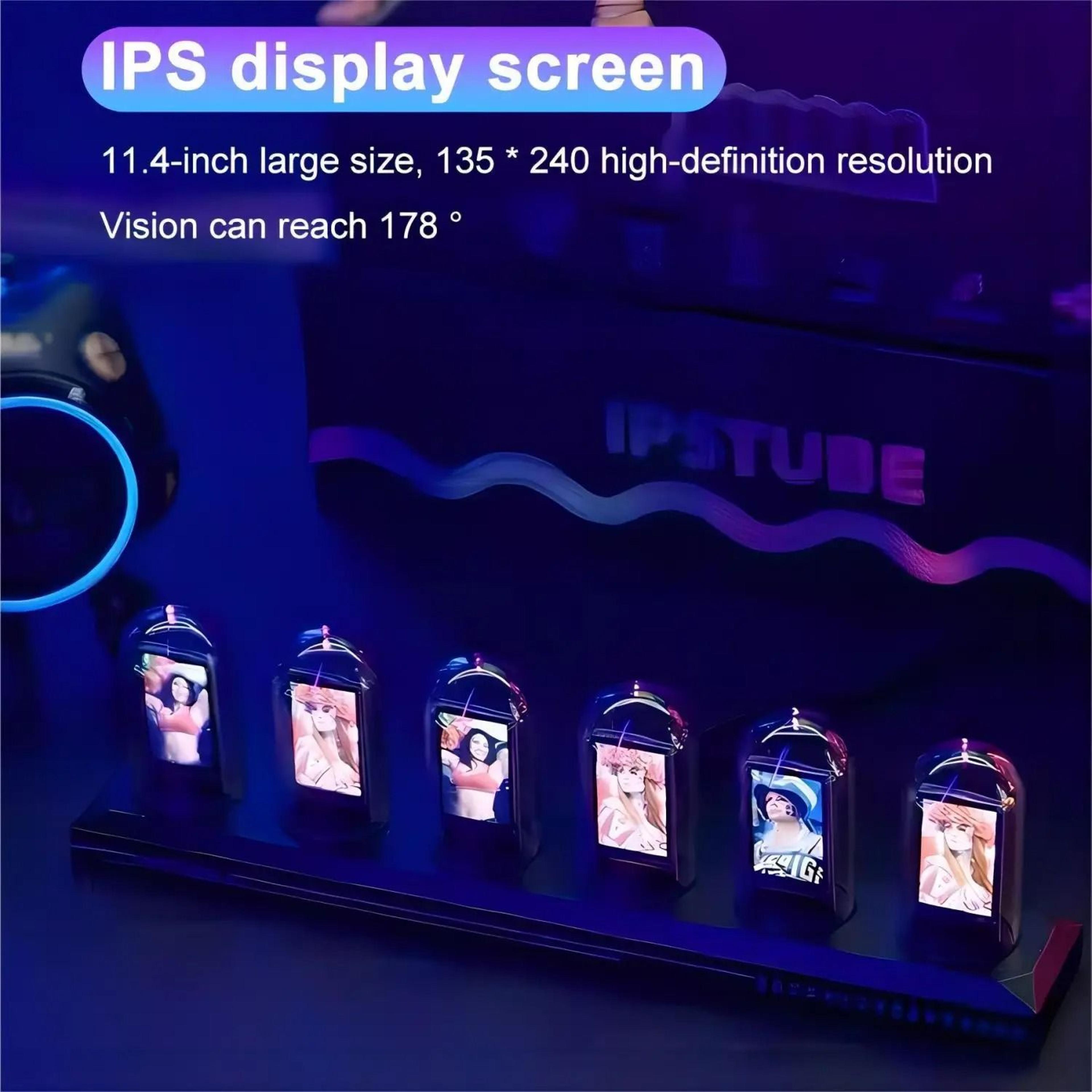 RGB Nixie Tube Clock  IPS Color Screen Analog Glow Digital Desktop Decor 3