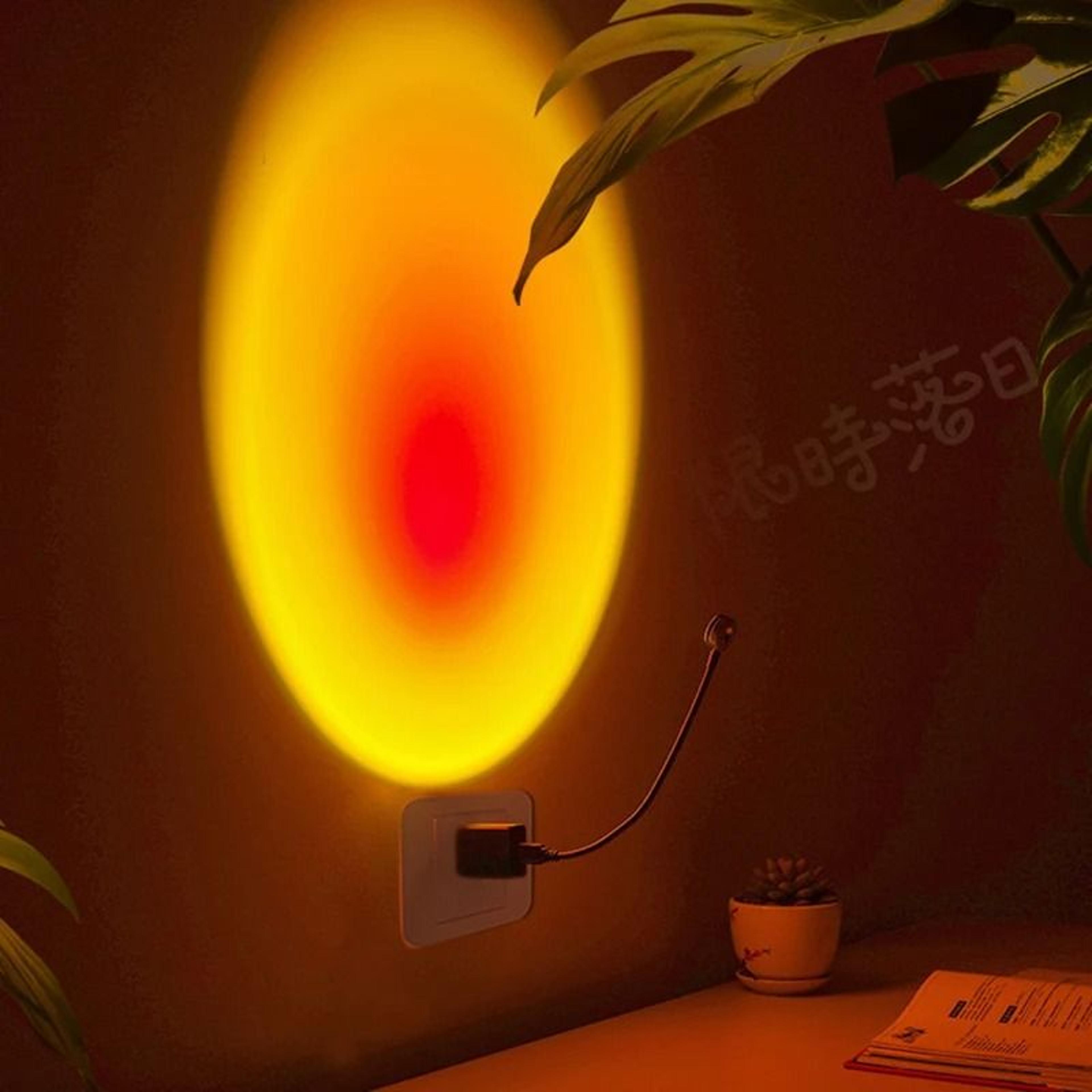 15in USB Sunset Projection Lamp  Rainbow Atmosphere Night Light  Photography Accessory 4