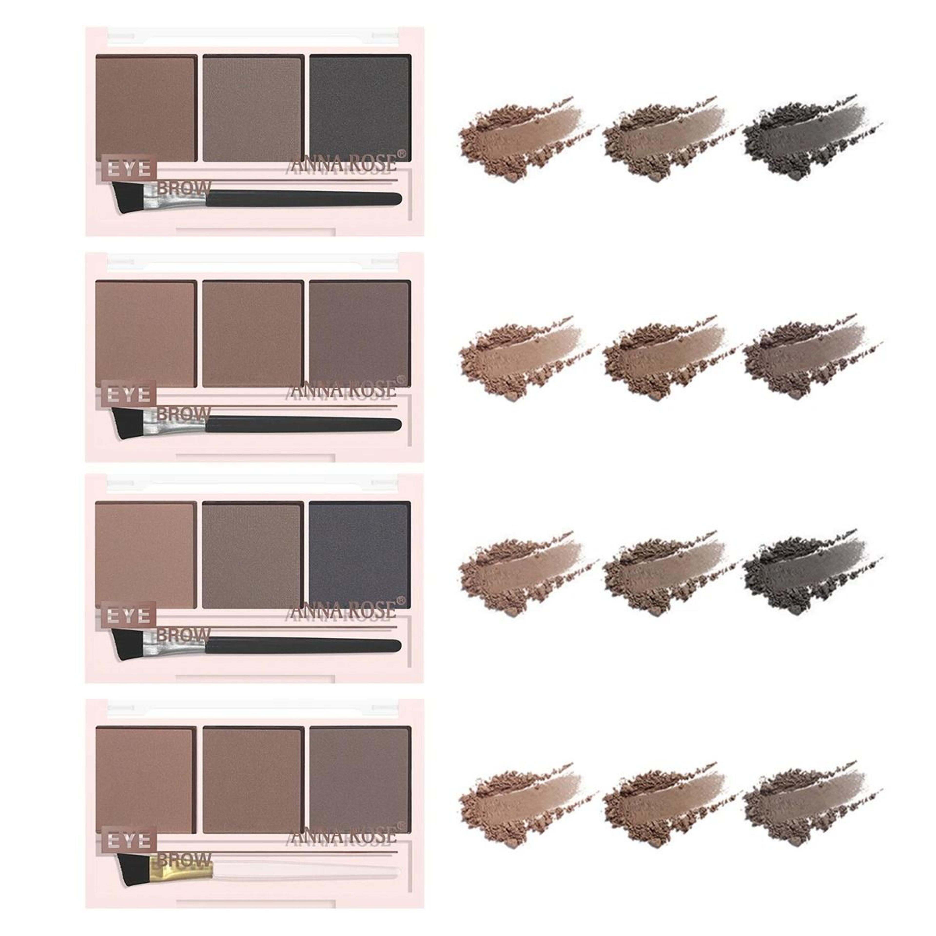 ThreeColor Eyebrow Powder Palette  Waterproof  LongLasting 3D Sculpting Kit 5