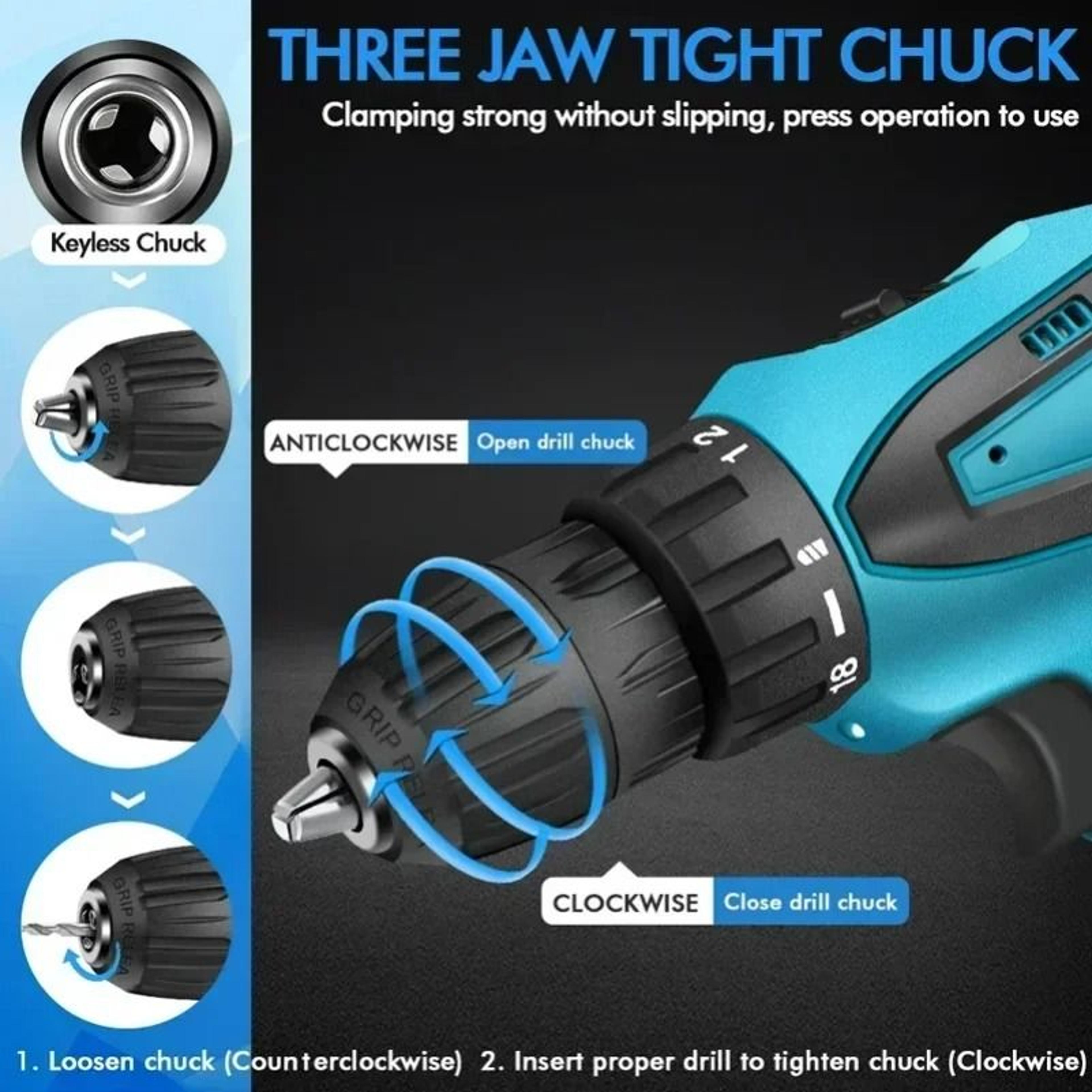 12V Cordless Impact Drill Set  HighTorque Electric Screwdriver  Wireless Power Tool 1