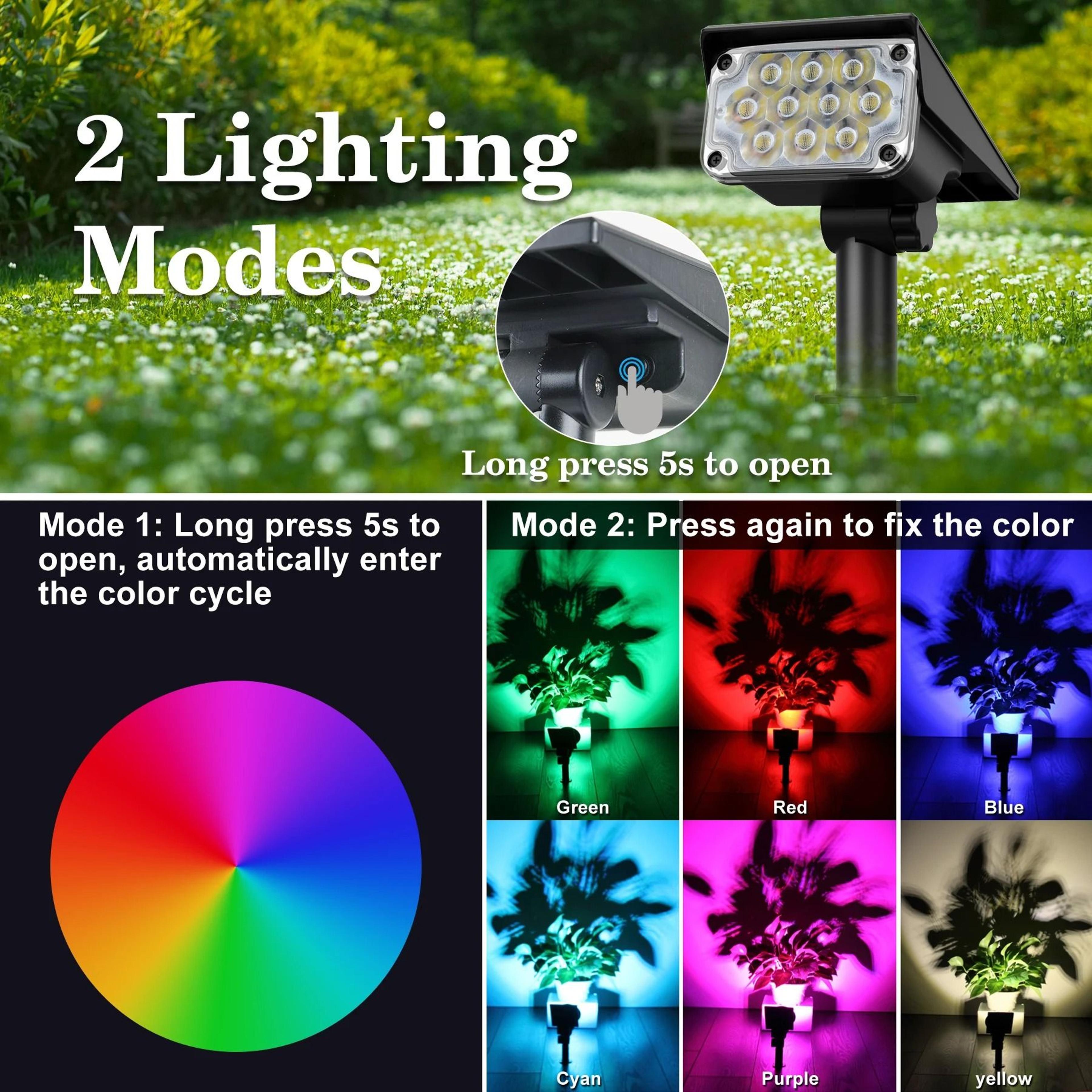 Solar Power Spotlight  Adjustable Temperature Outdoor Garden Light  IP65 Waterproof Lamp 2