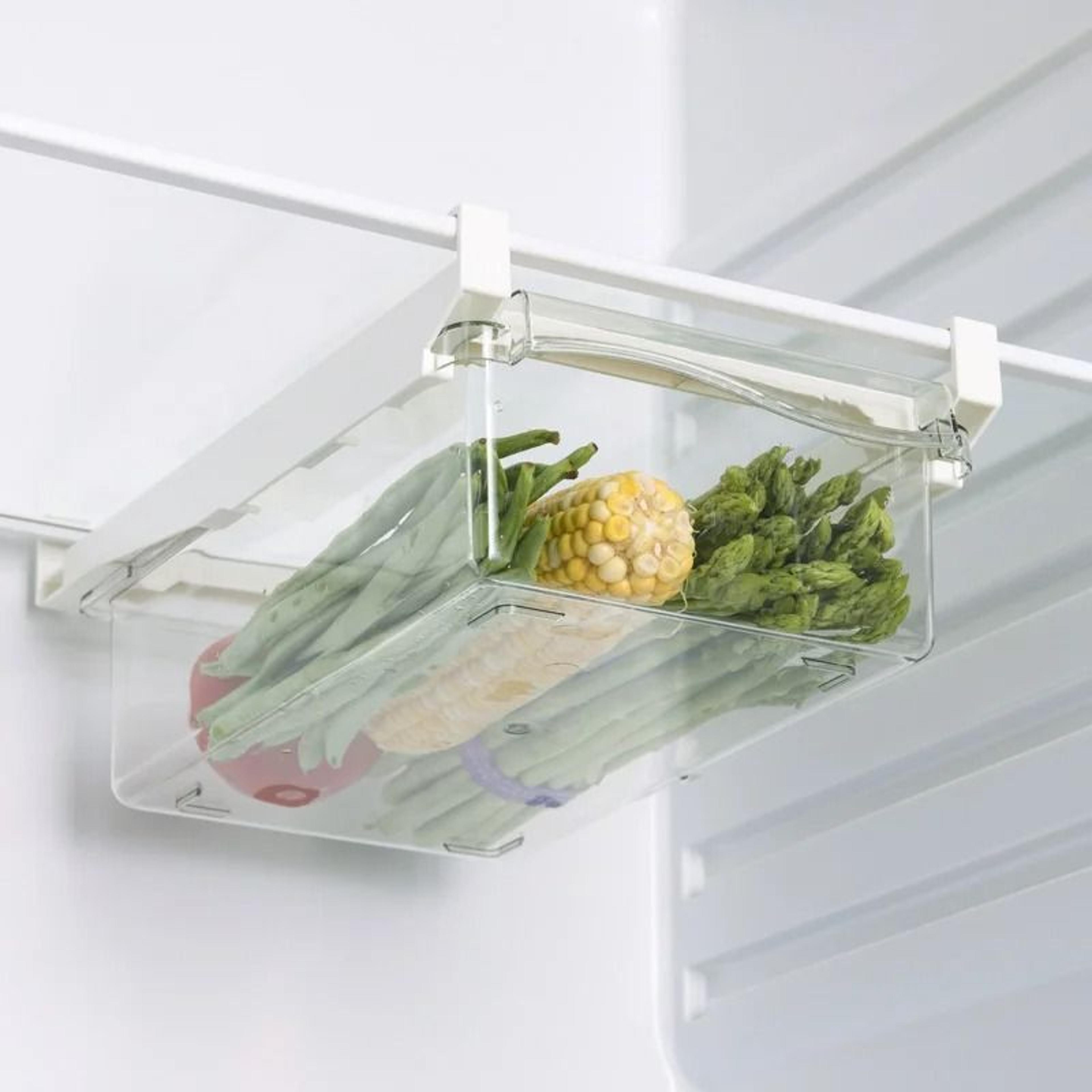 Refrigerator Drawer Style Food Storage Box  Sliding Plastic Cooking Container  Shelf Support Organi 7