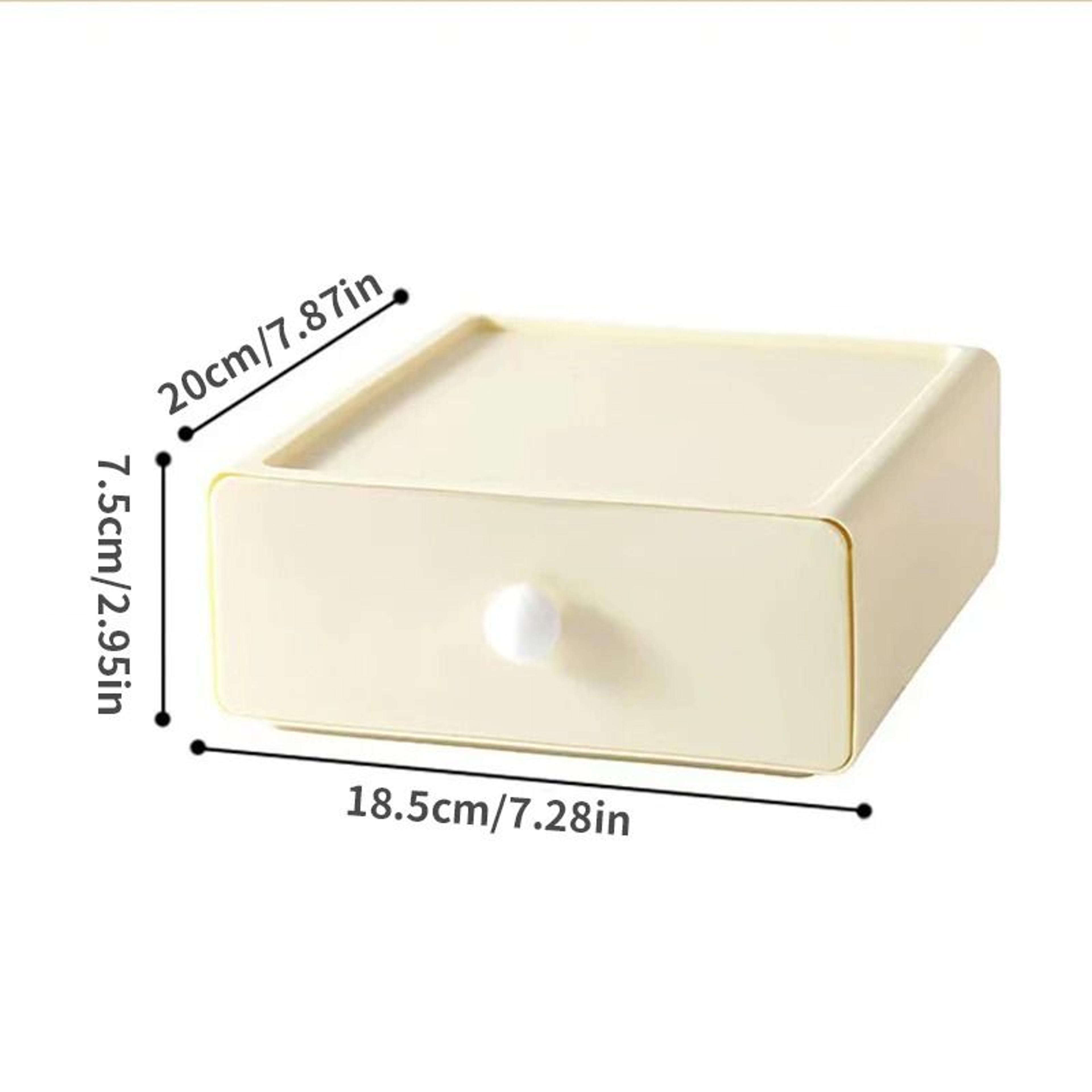 Single Desk Drawer Storage Box  Stackable Desktop Organizer For Stationery  Sundry Supplies 7