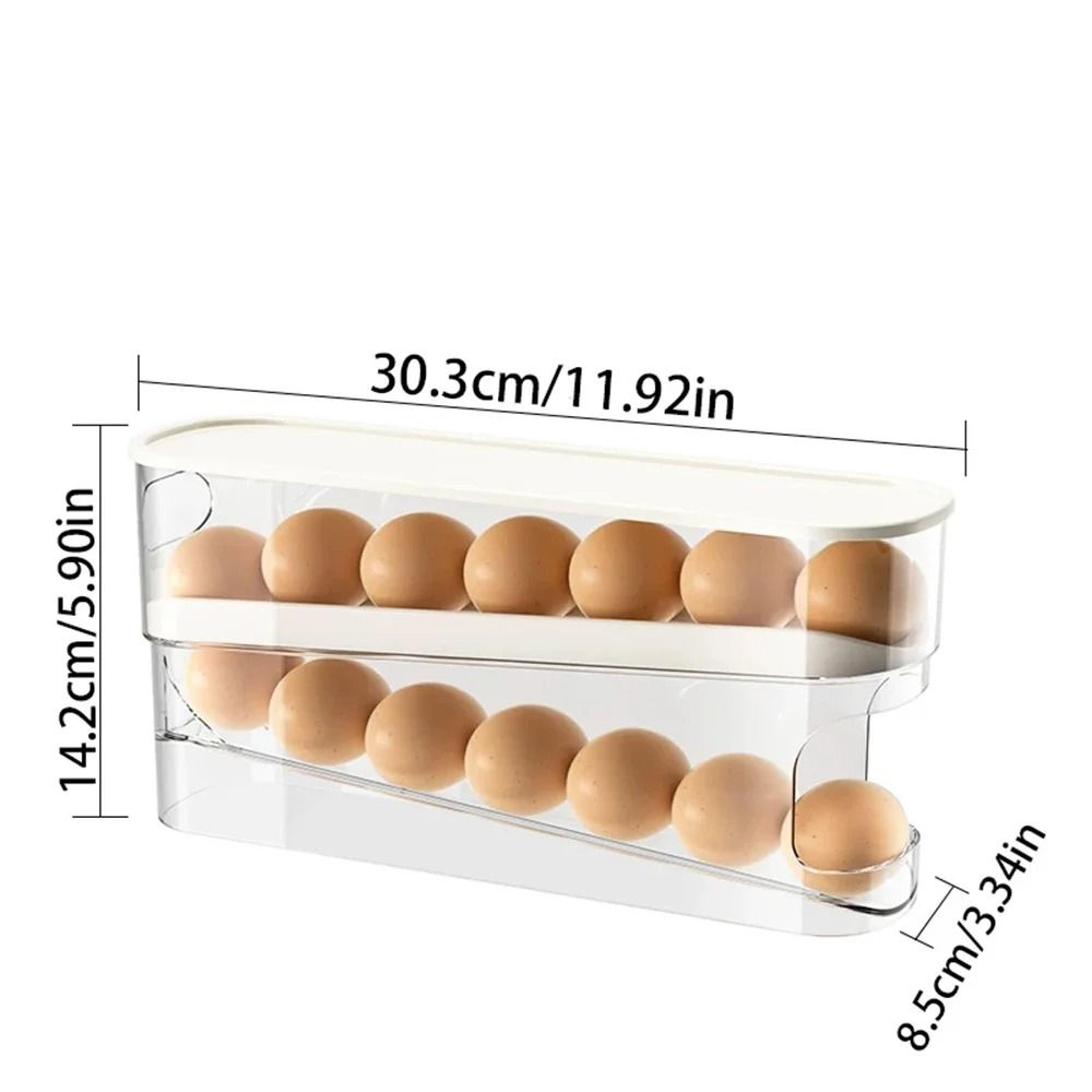 SlideType Automatic Egg Roller  DoubleTier SpaceSaving Refrigerator  Countertop Organizer 1
