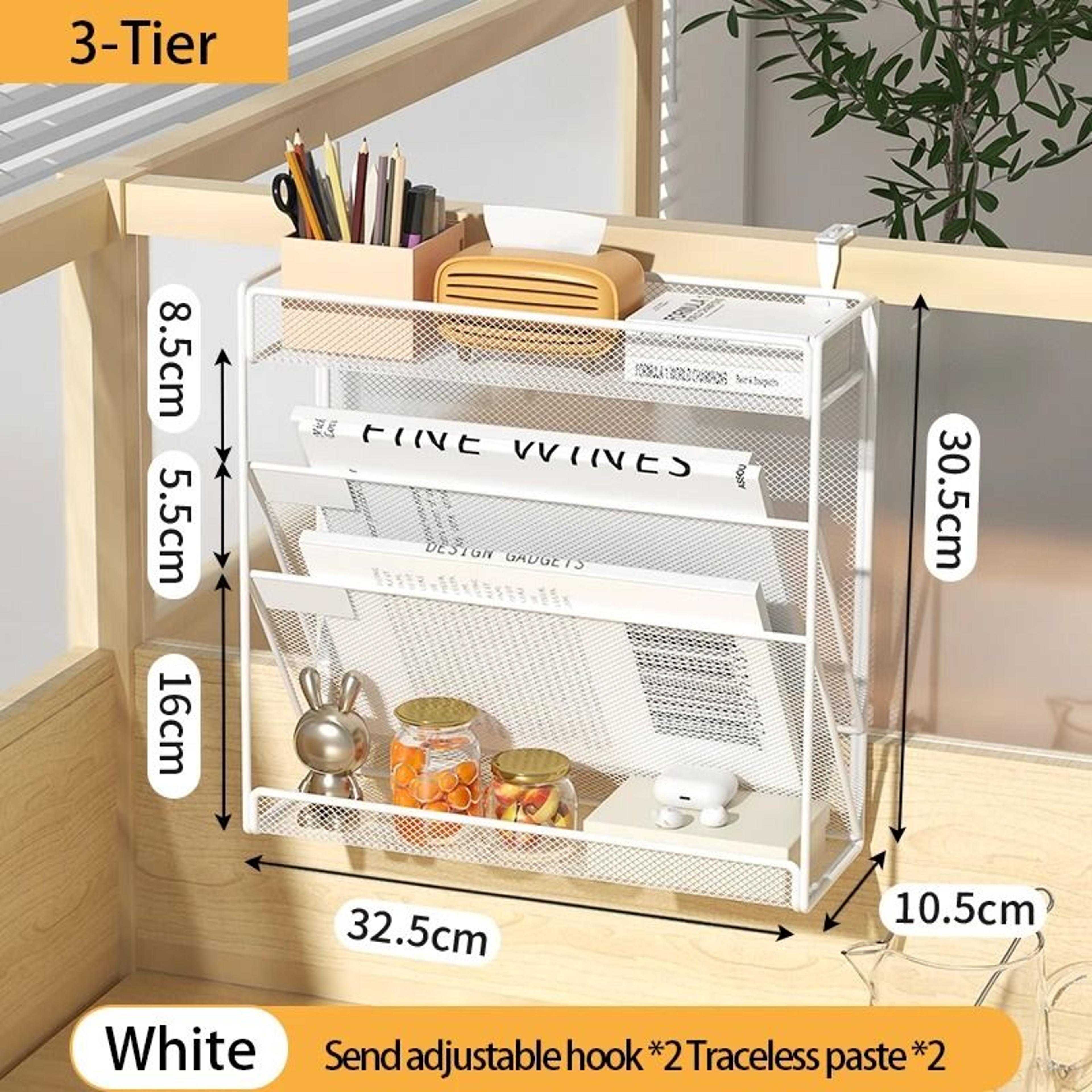 5Tier Mesh Desk File Organizer  Vertical Desktop  WallMount Document Rack 9