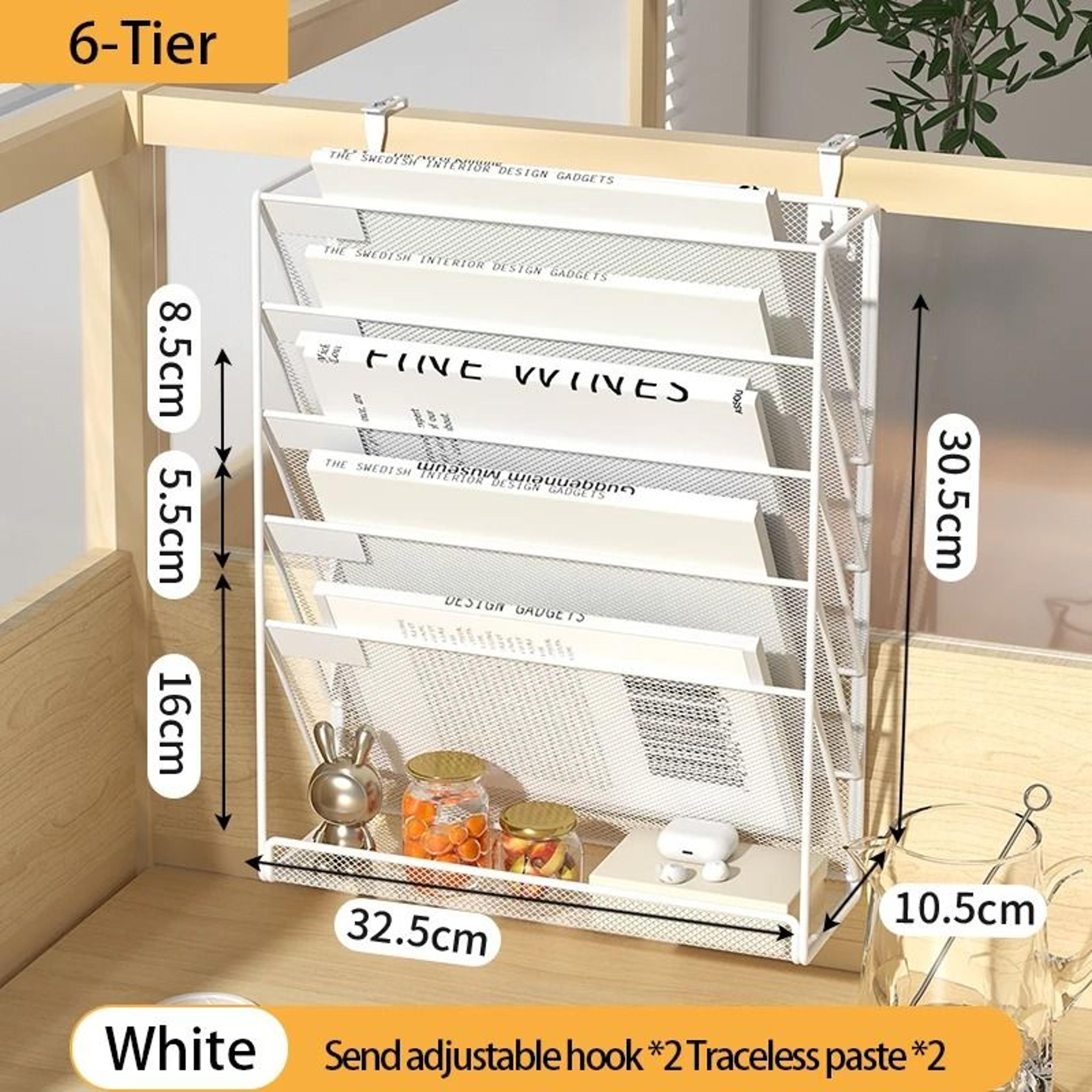 5Tier Mesh Desk File Organizer  Vertical Desktop  WallMount Document Rack 11