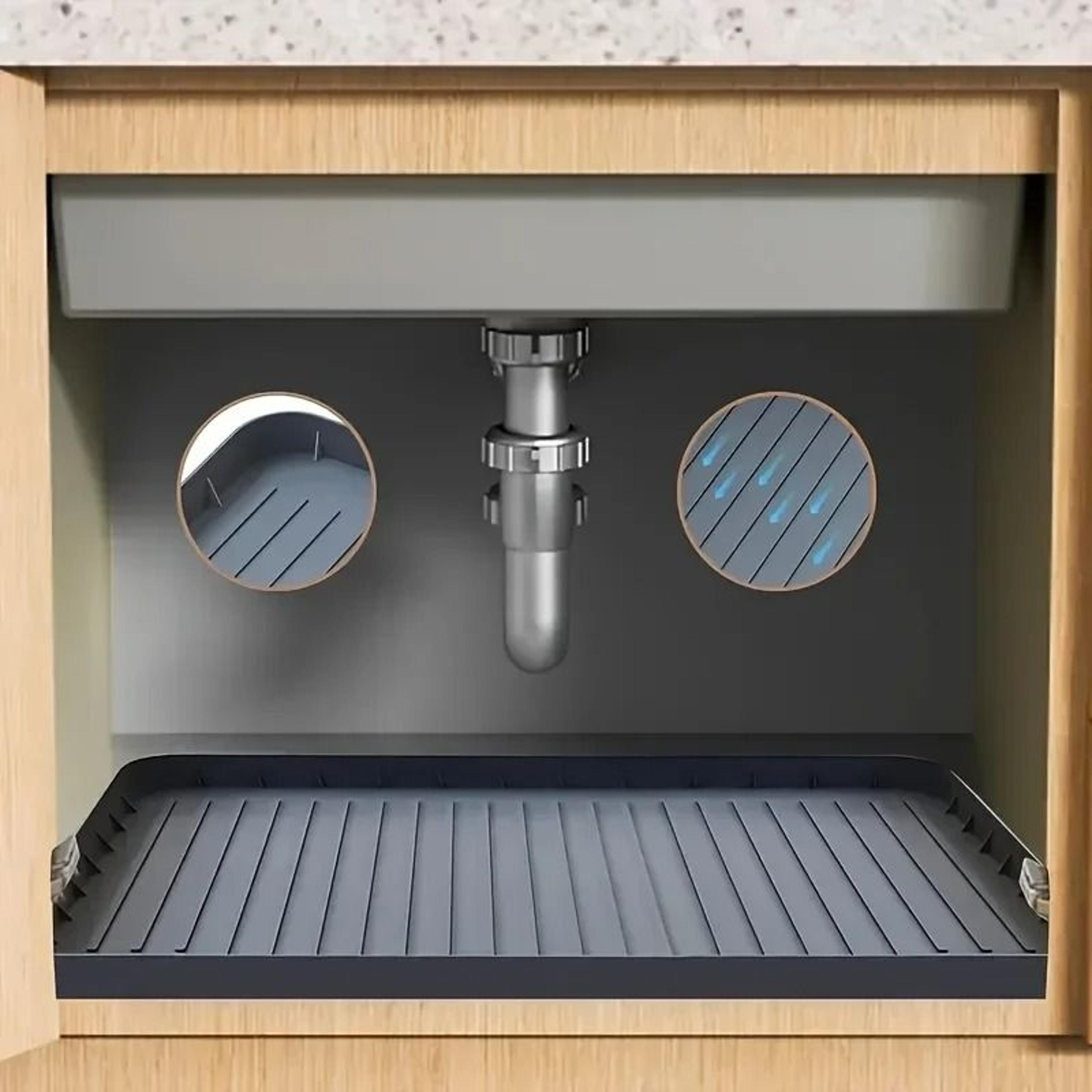 Durable UnderSink Mat  Waterproof Silicone Drip Tray Liner For Kitchen  Bathroom Cabinets 0