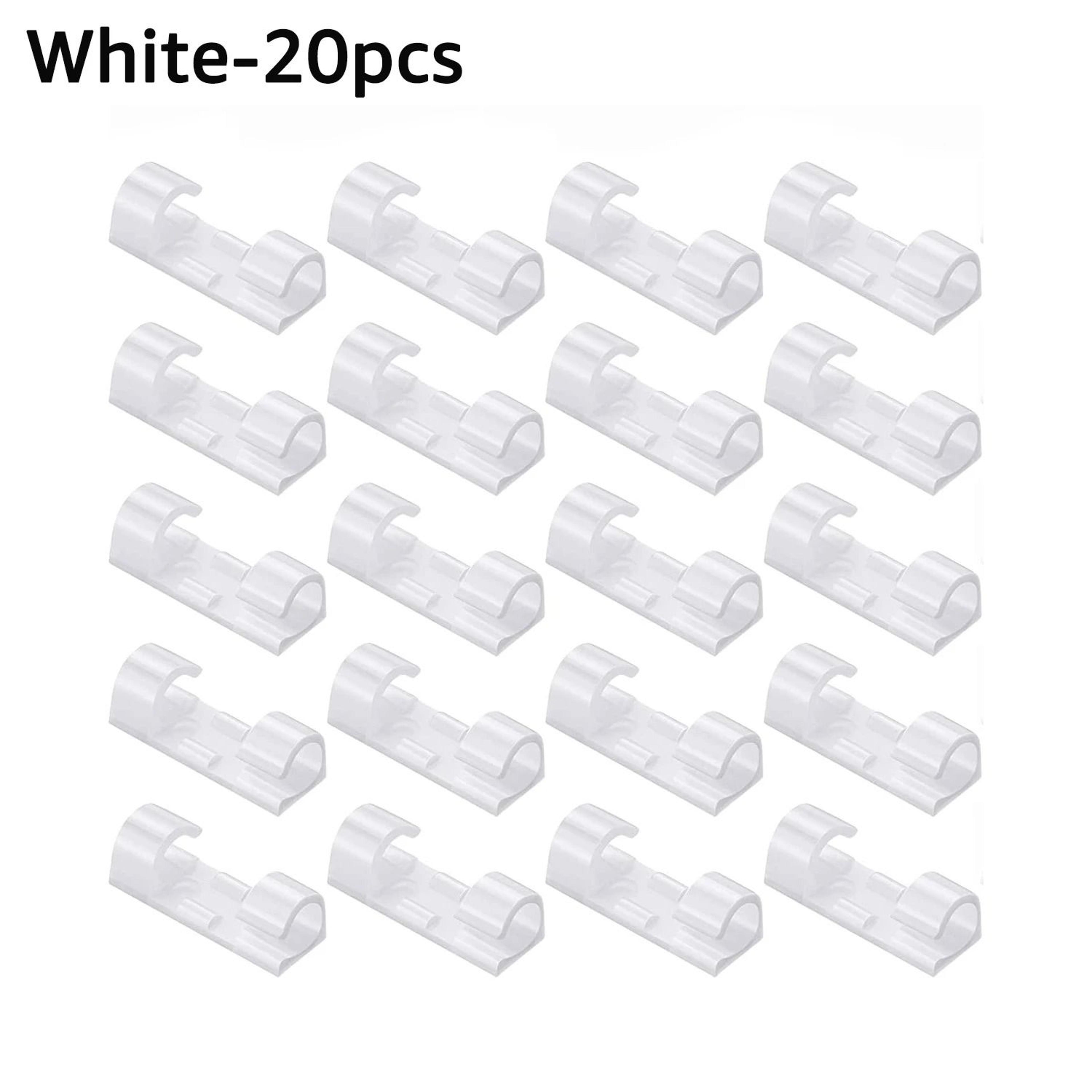 Desktop  Wall Cable Organizer Clips  20pc HeavyDuty Wire Management System 7